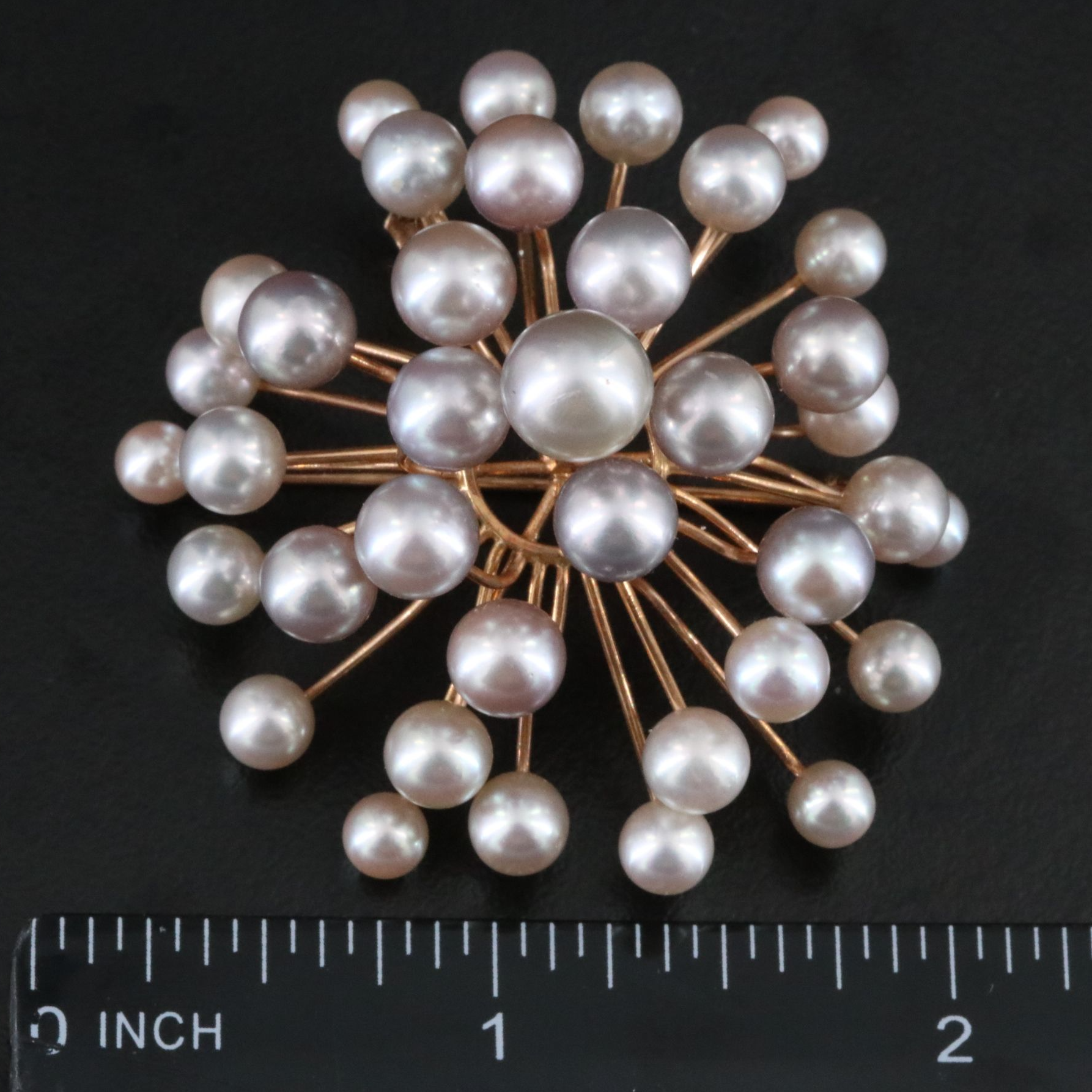 14K Pearl Spray Converter Brooch