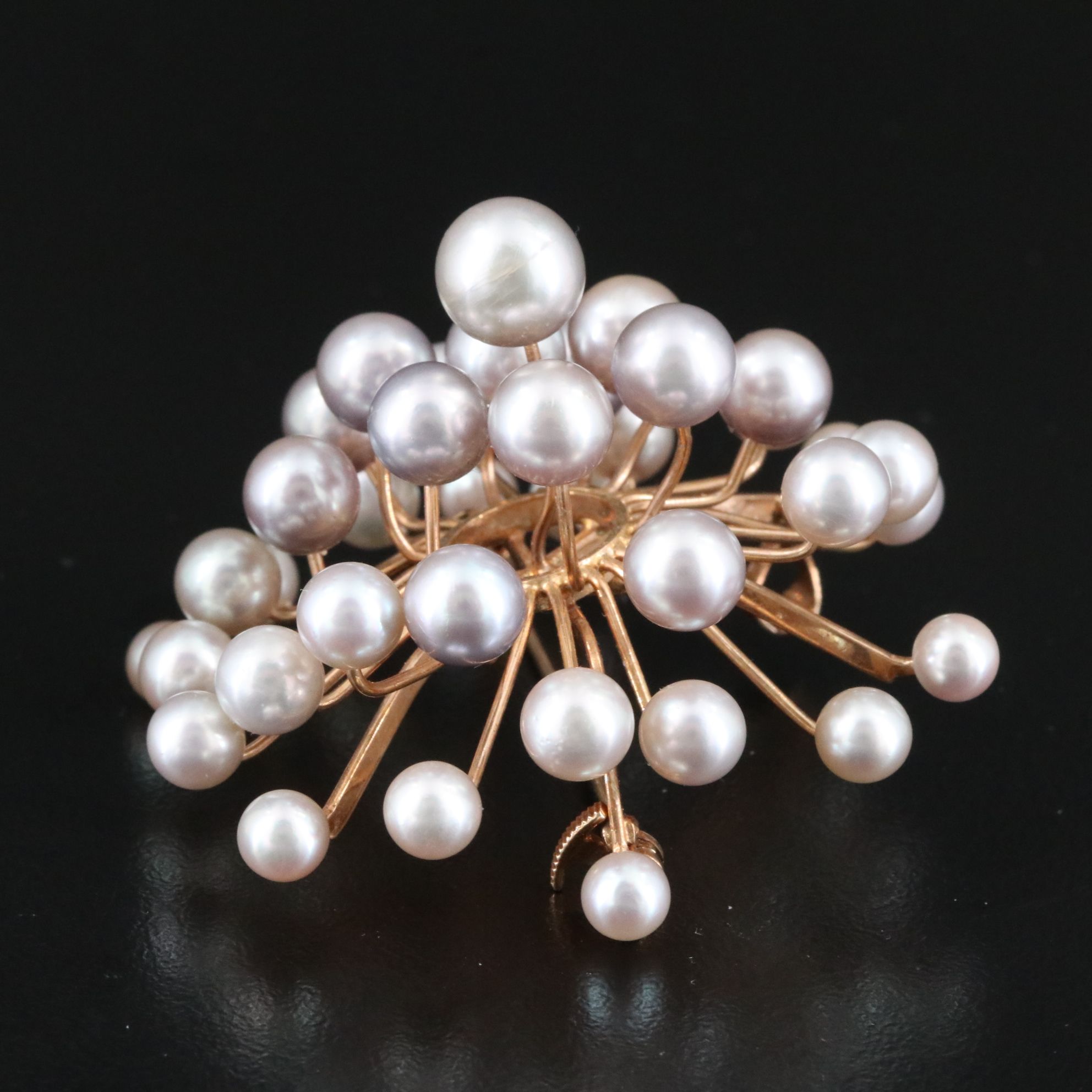 14K Pearl Spray Converter Brooch