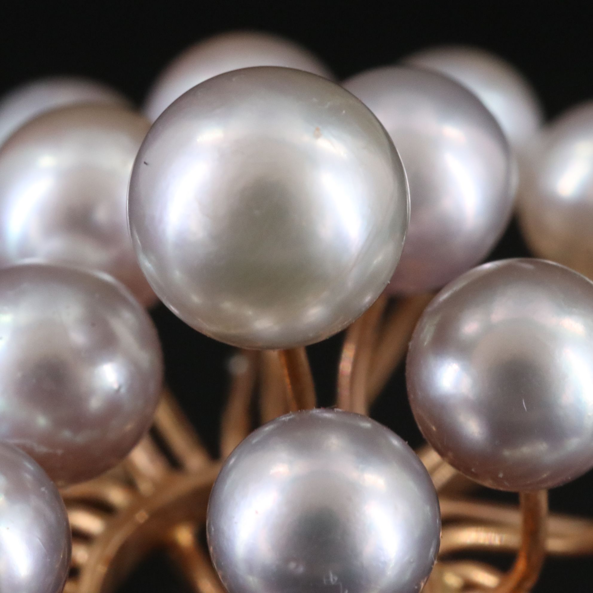 14K Pearl Spray Converter Brooch