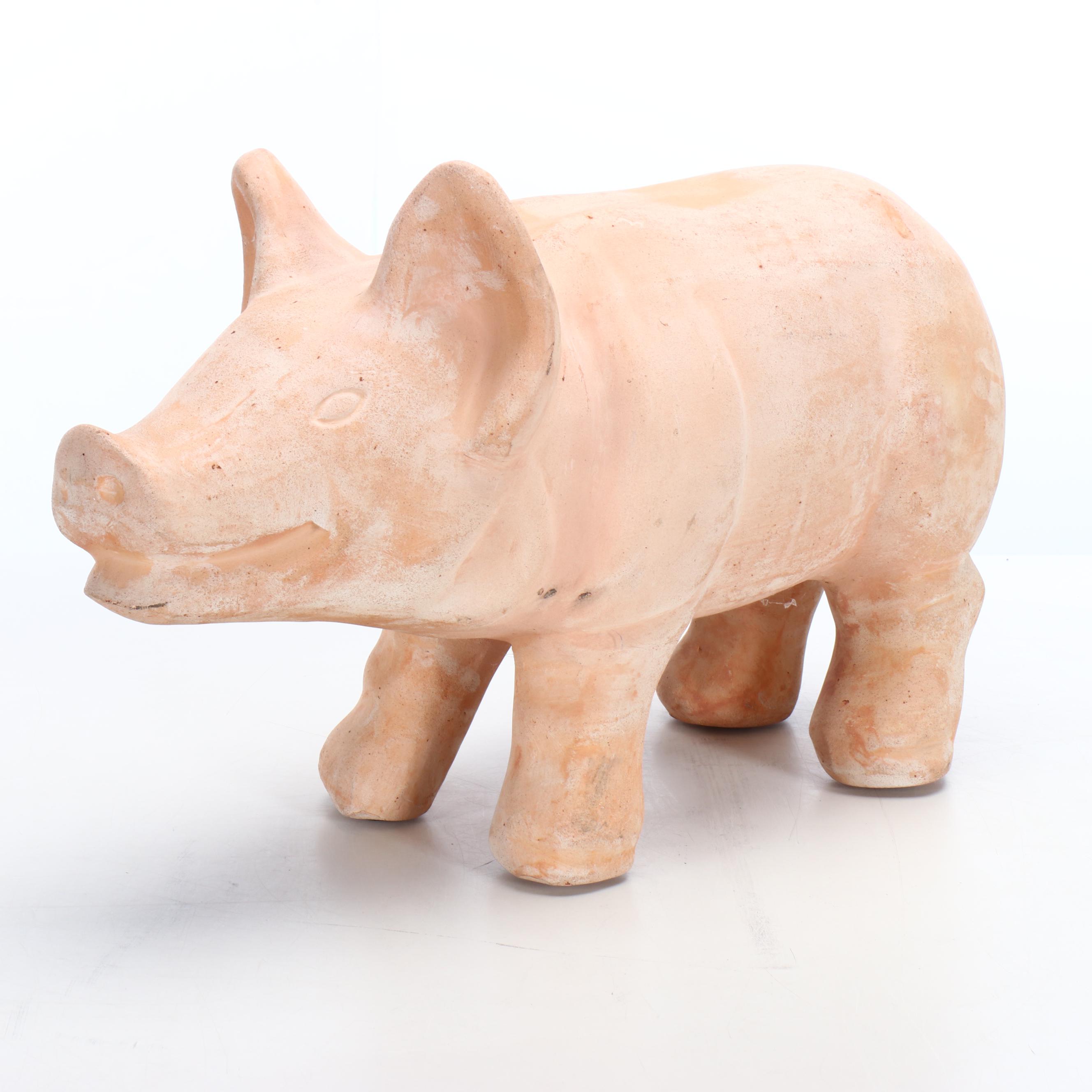 Terracotta Piglet Figurine