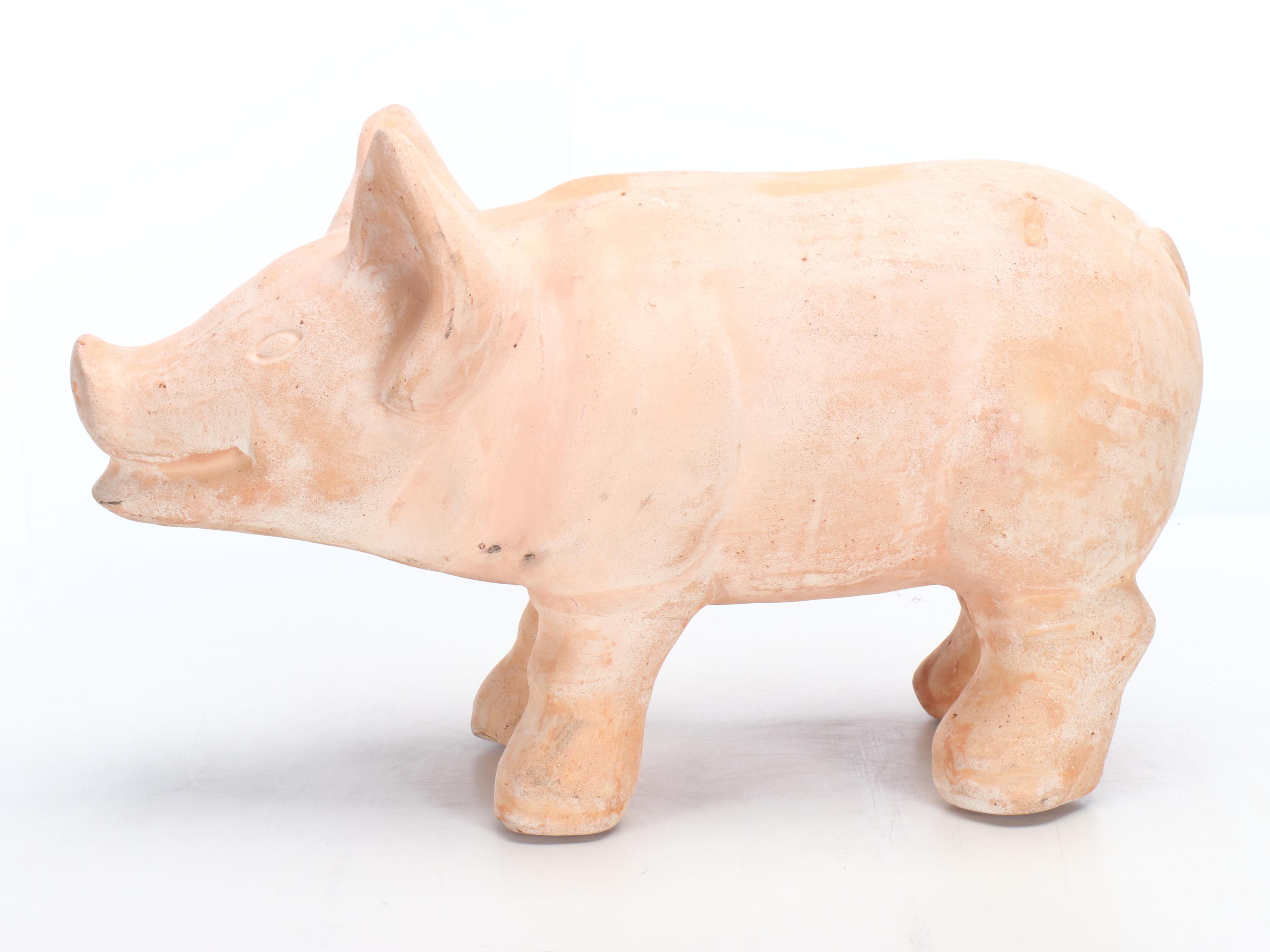 Terracotta Piglet Figurine