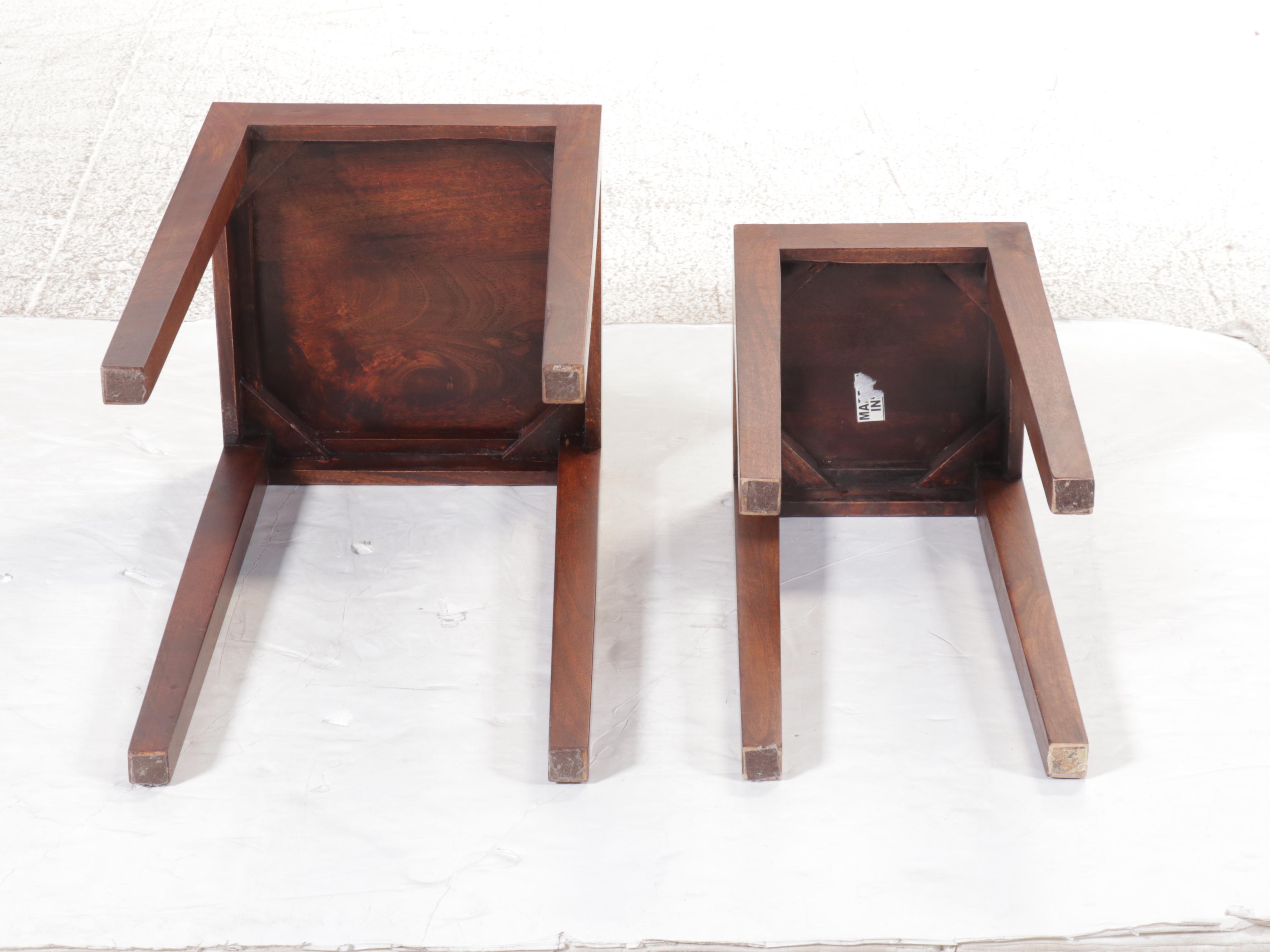 Set of Two Mahogany Nesting Tables