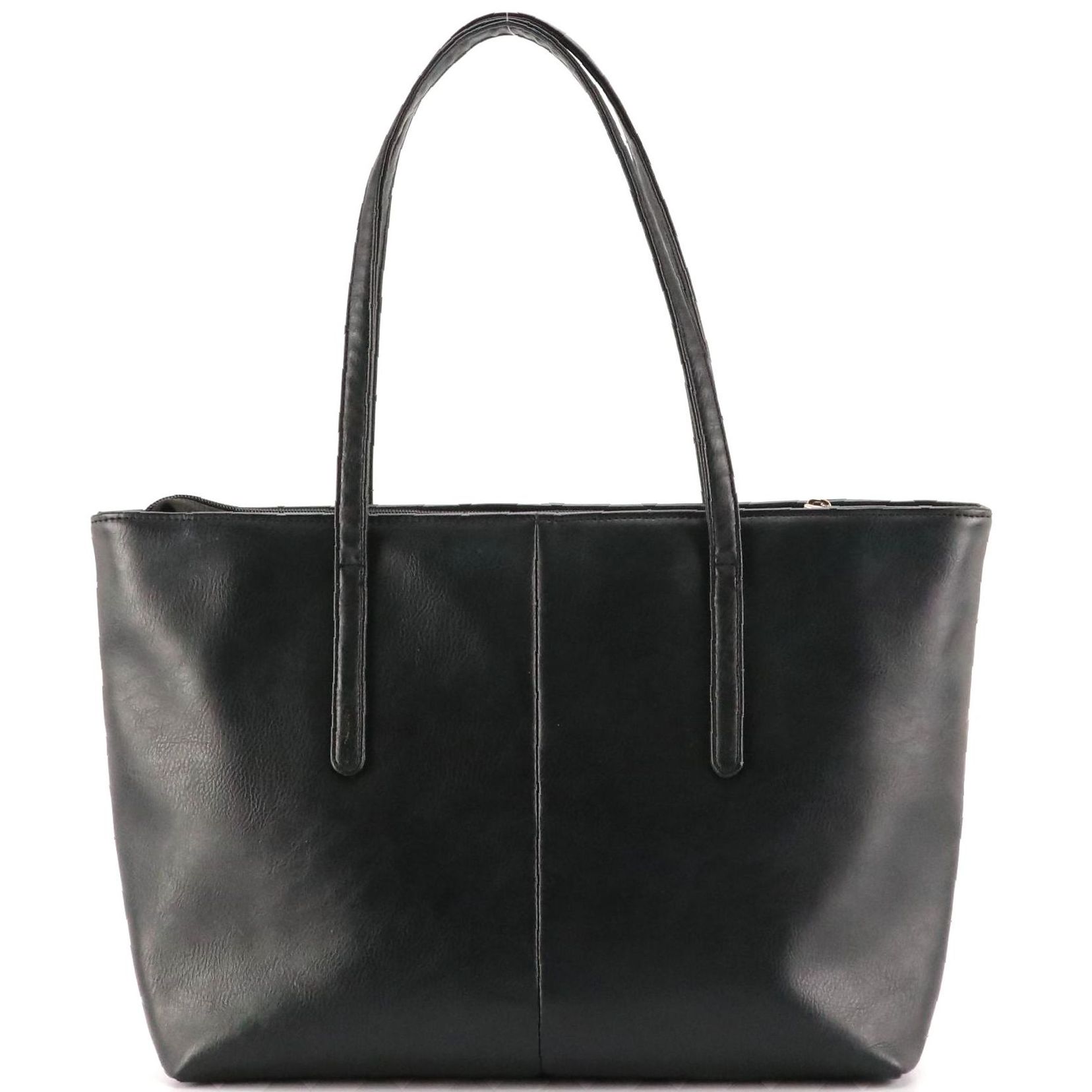 Gianni Valentino Shoulder Tote in Black Faux Leather