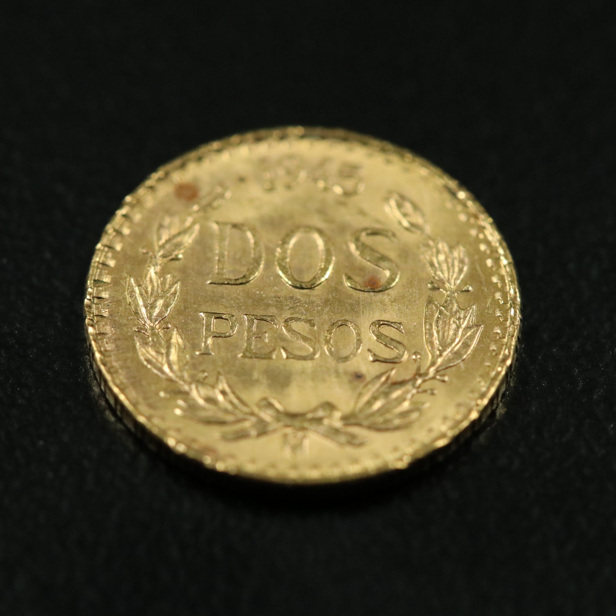 1945 Mexican Dos Pesos Gold Coin Re-strike