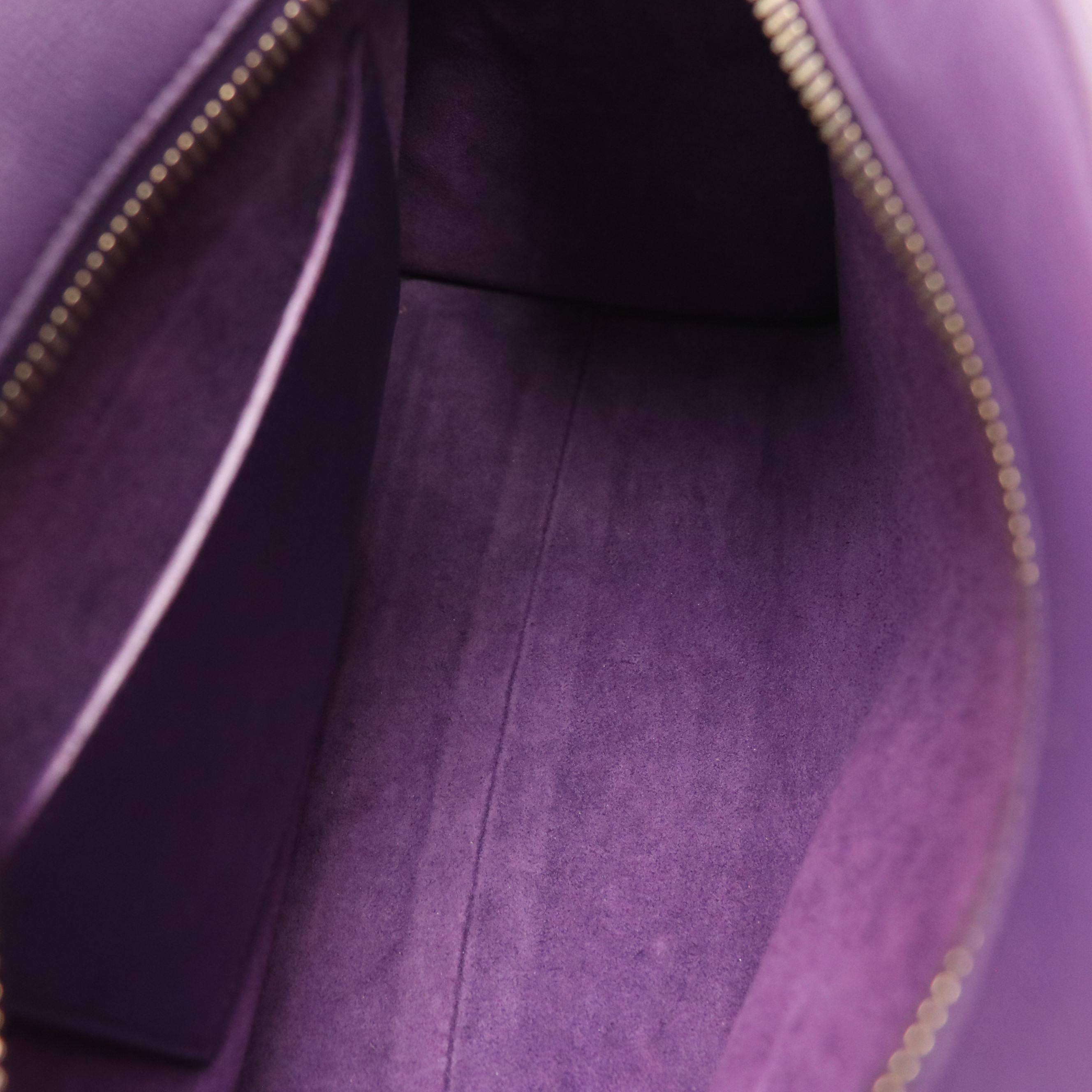 Saint Laurent Small Cabas Chyc Two-Way Bag in Purple Calfskin Leather