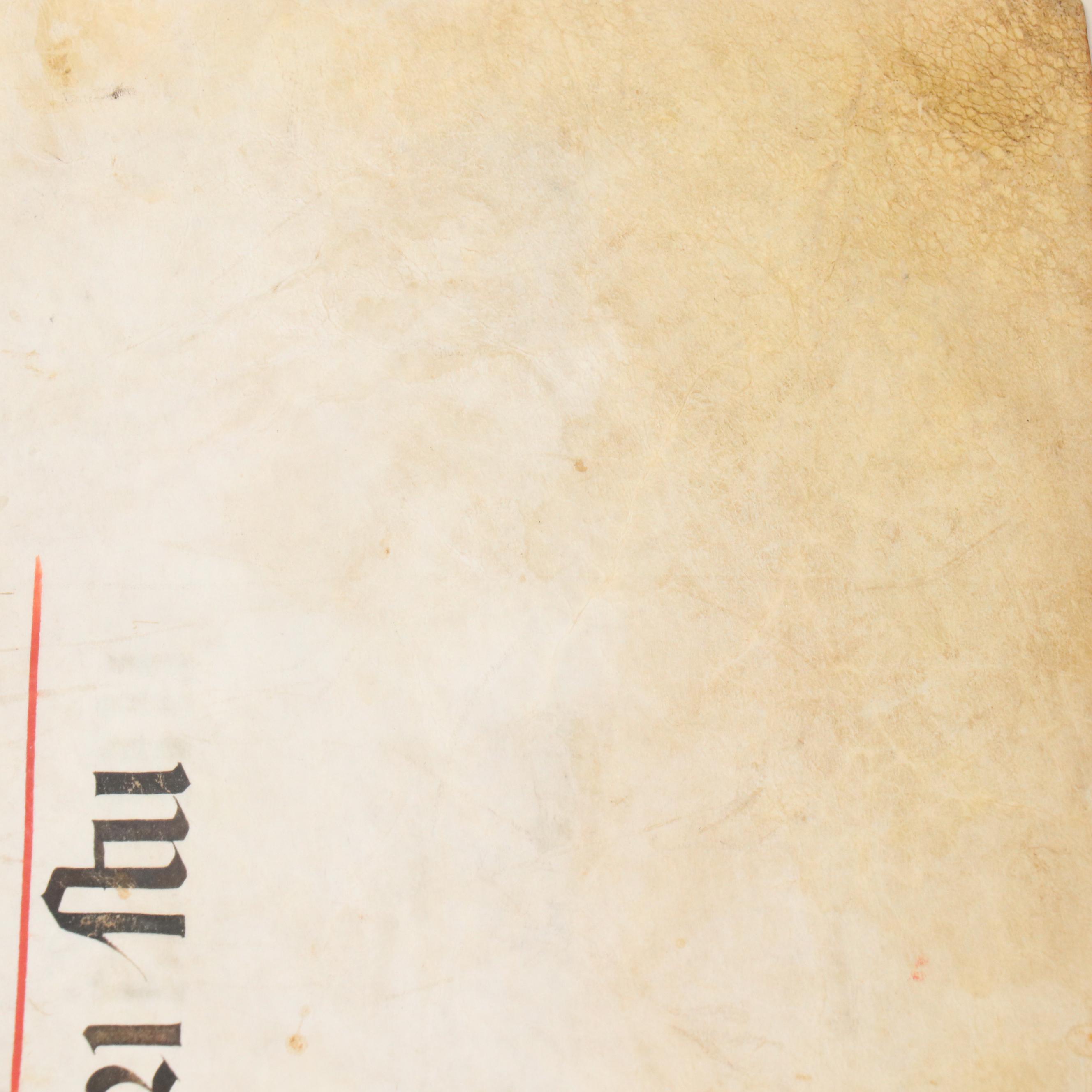 Illuminated Spanish Antiphonal Leaf on Vellum, Circa Mid-16th Century