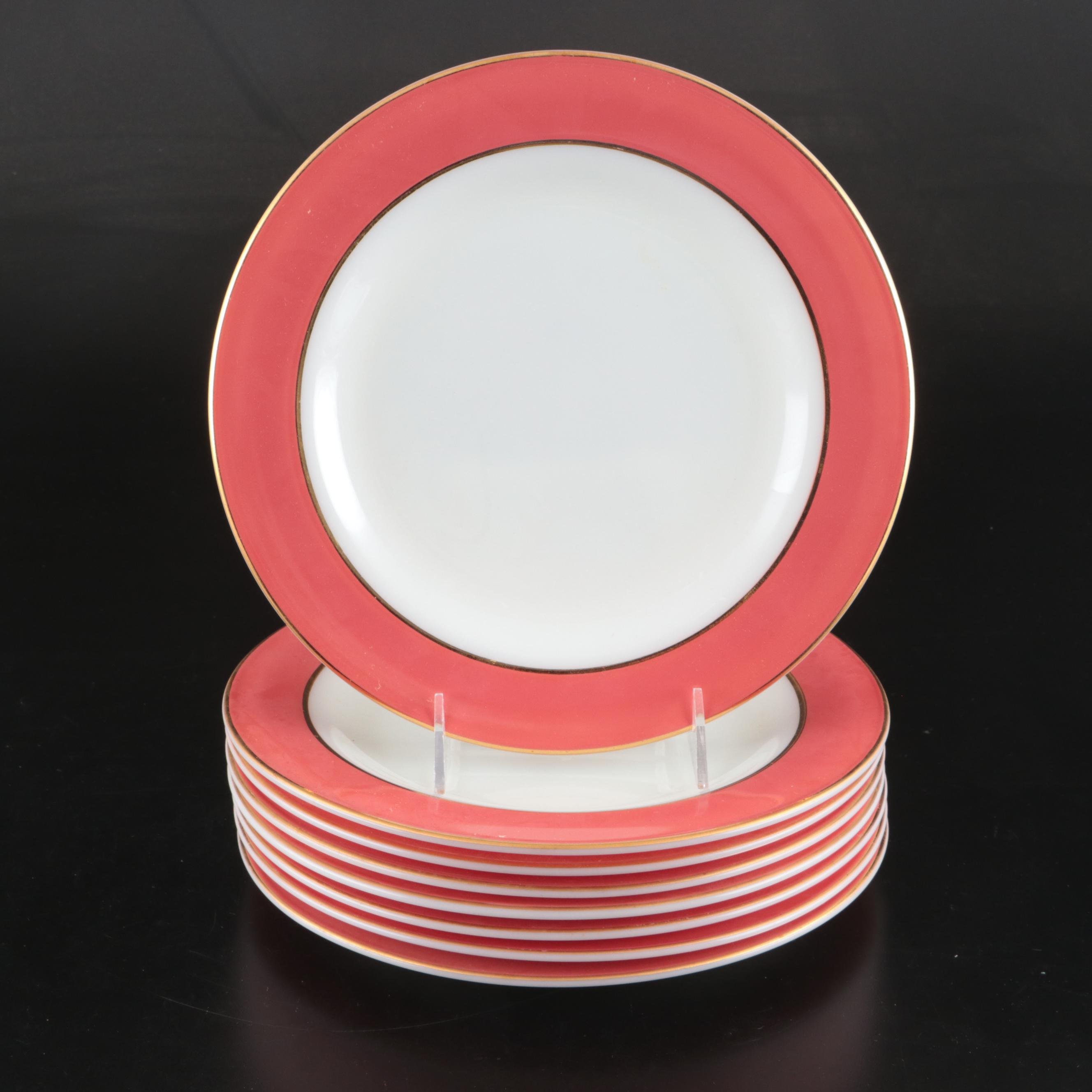 Pyrex "Flamingo Gold Trim" Borosilicate Glass Dinnerware, 1952-1956