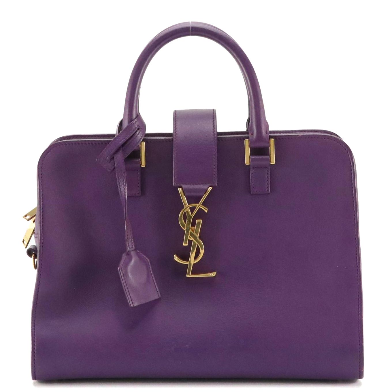 Saint Laurent Small Cabas Chyc Two-Way Bag in Purple Calfskin Leather