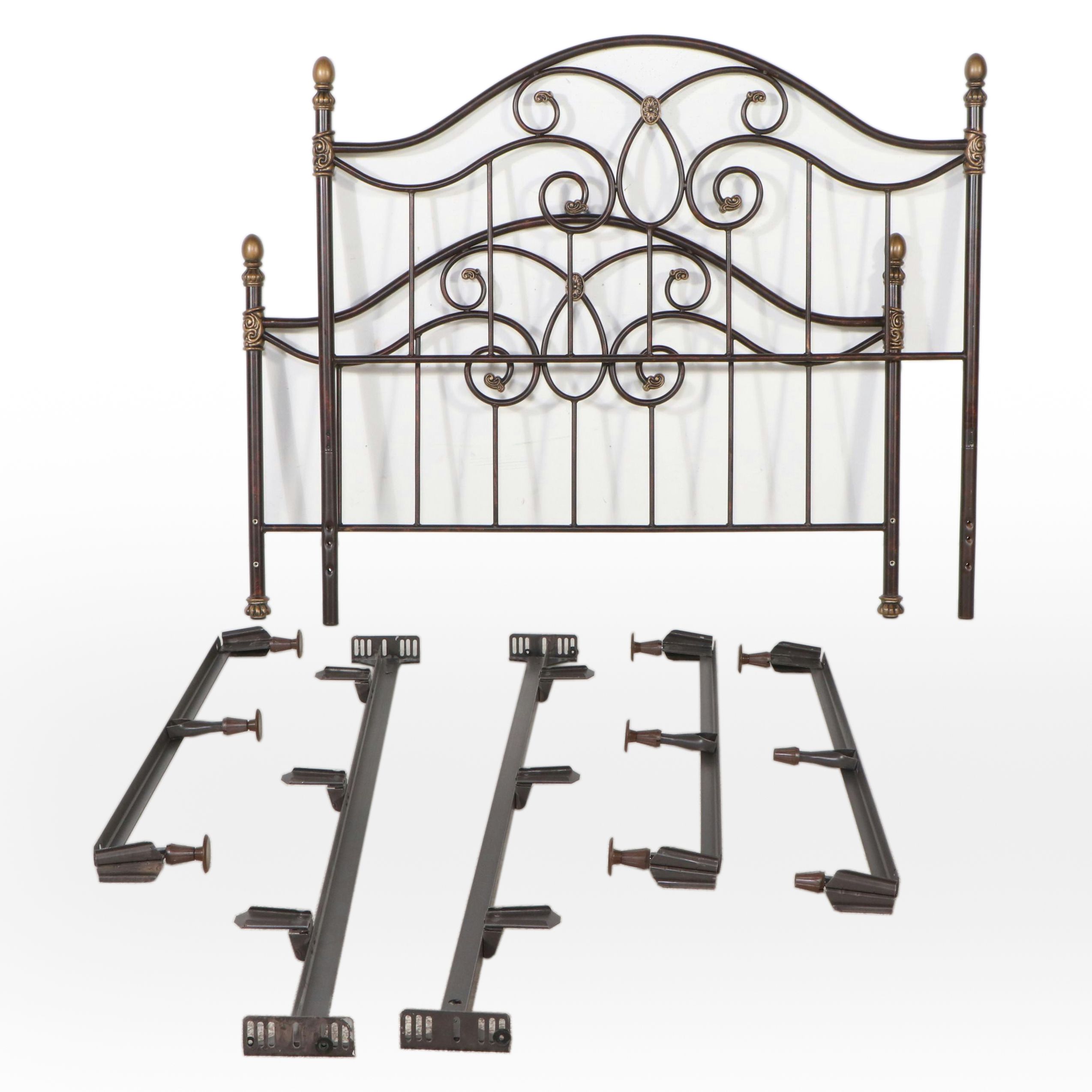 Victorian Style Wrought Metal Queen Size Bed Frame