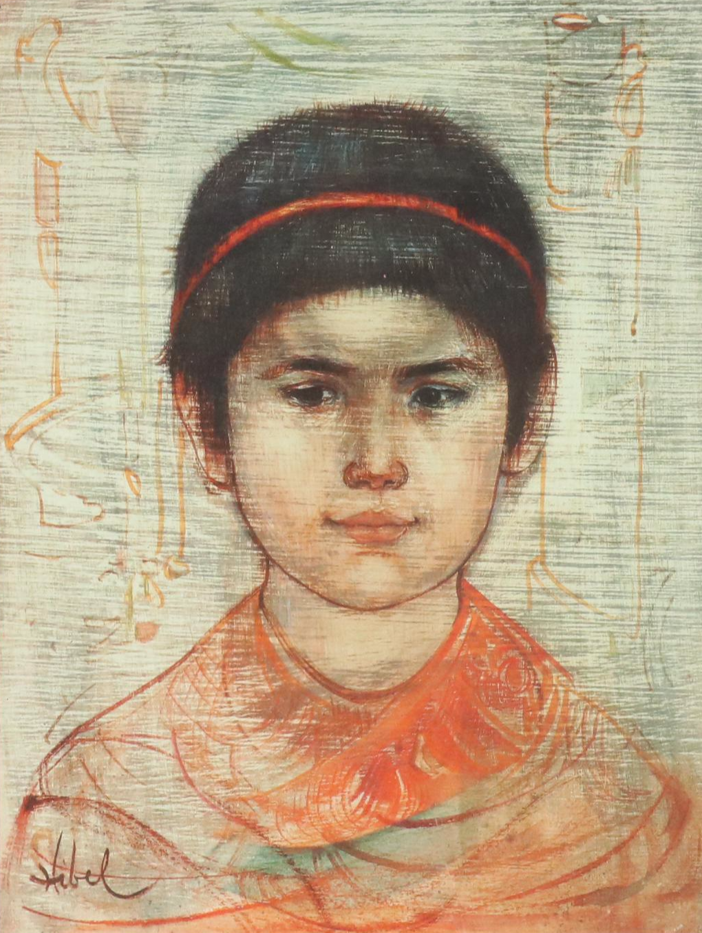 Portrait Offset Lithograph After Edna Hibel "Mayan Boy," 21st Century