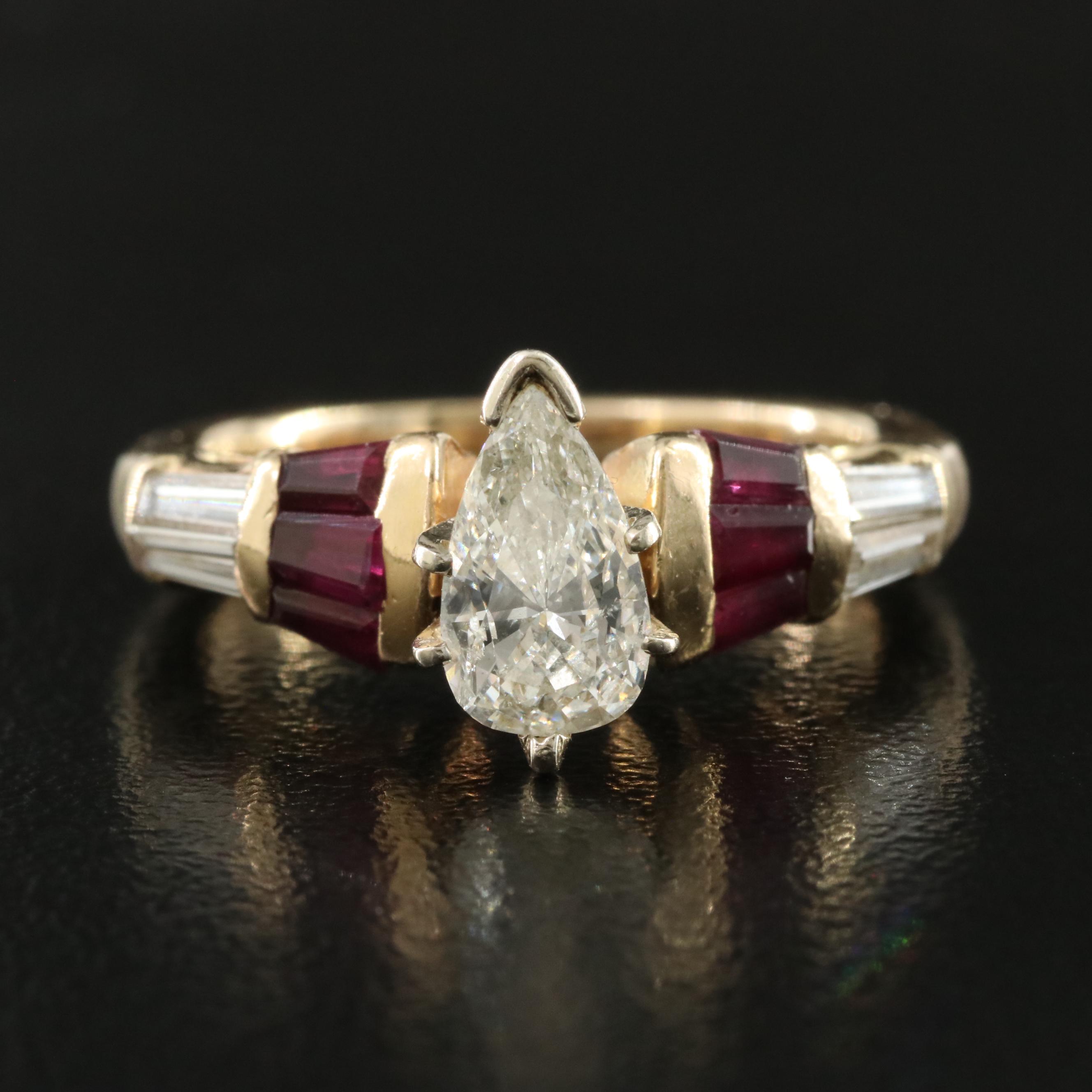 14K Diamond and Ruby Ring