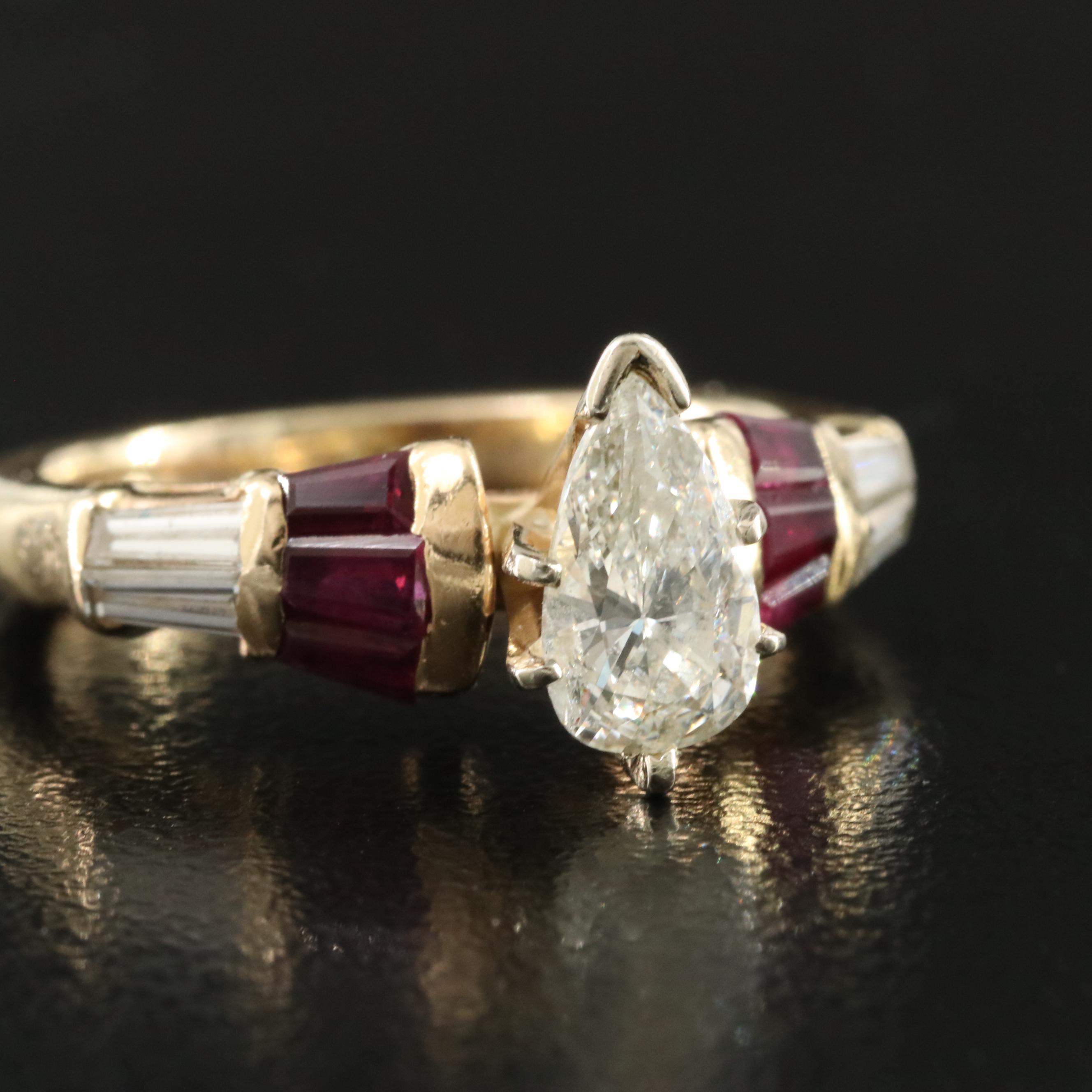 14K Diamond and Ruby Ring