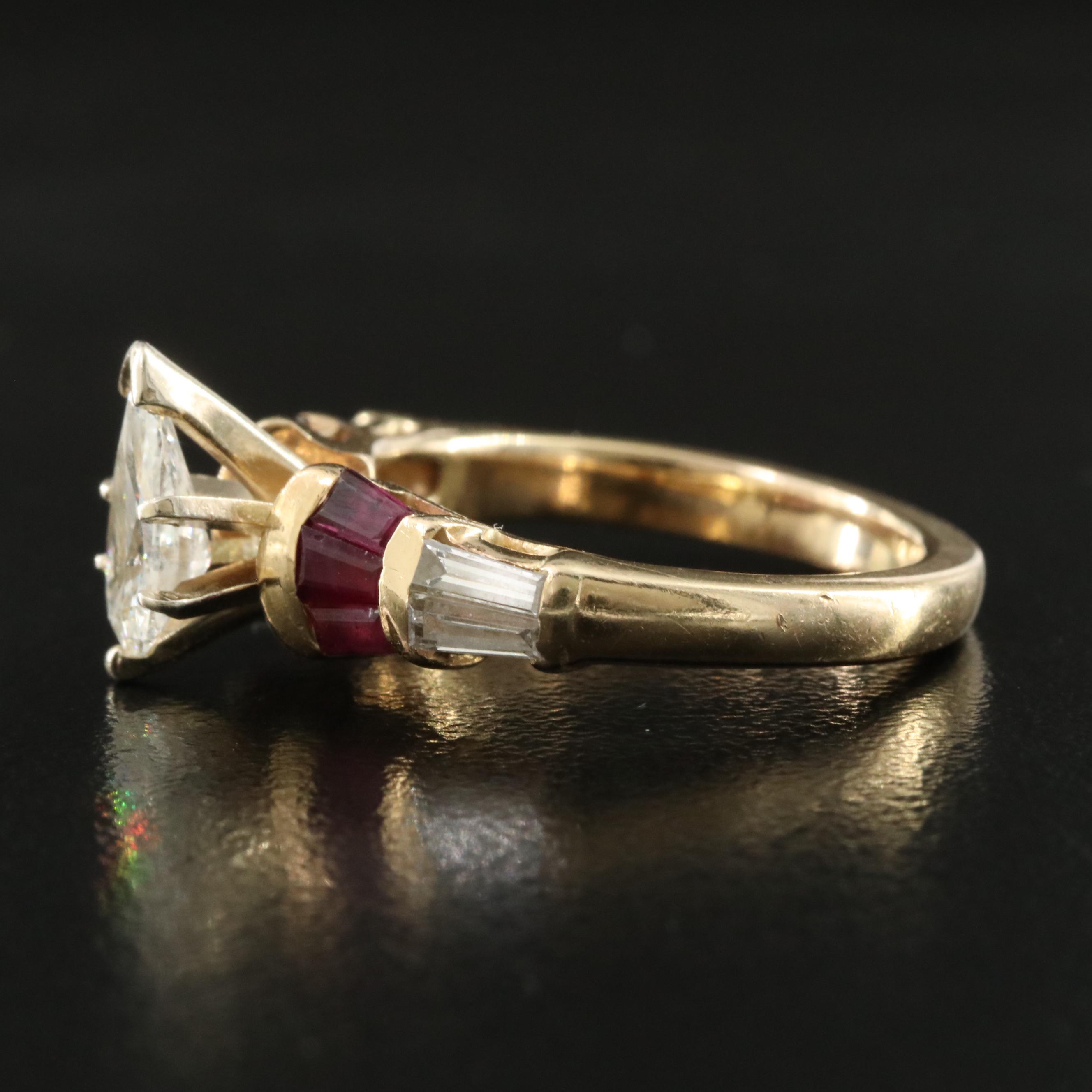 14K Diamond and Ruby Ring