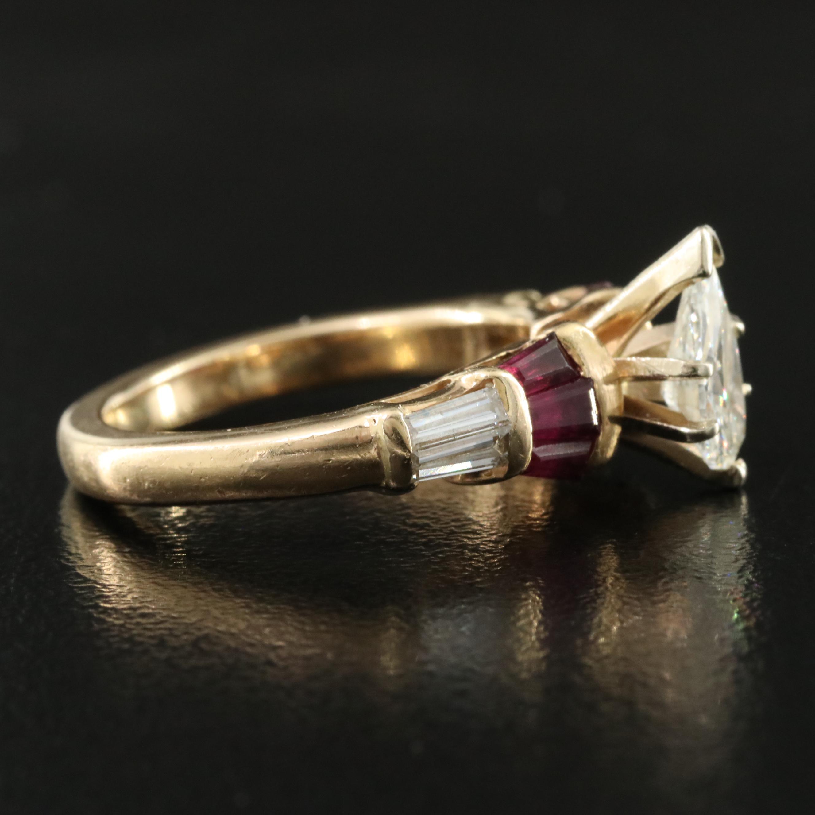 14K Diamond and Ruby Ring