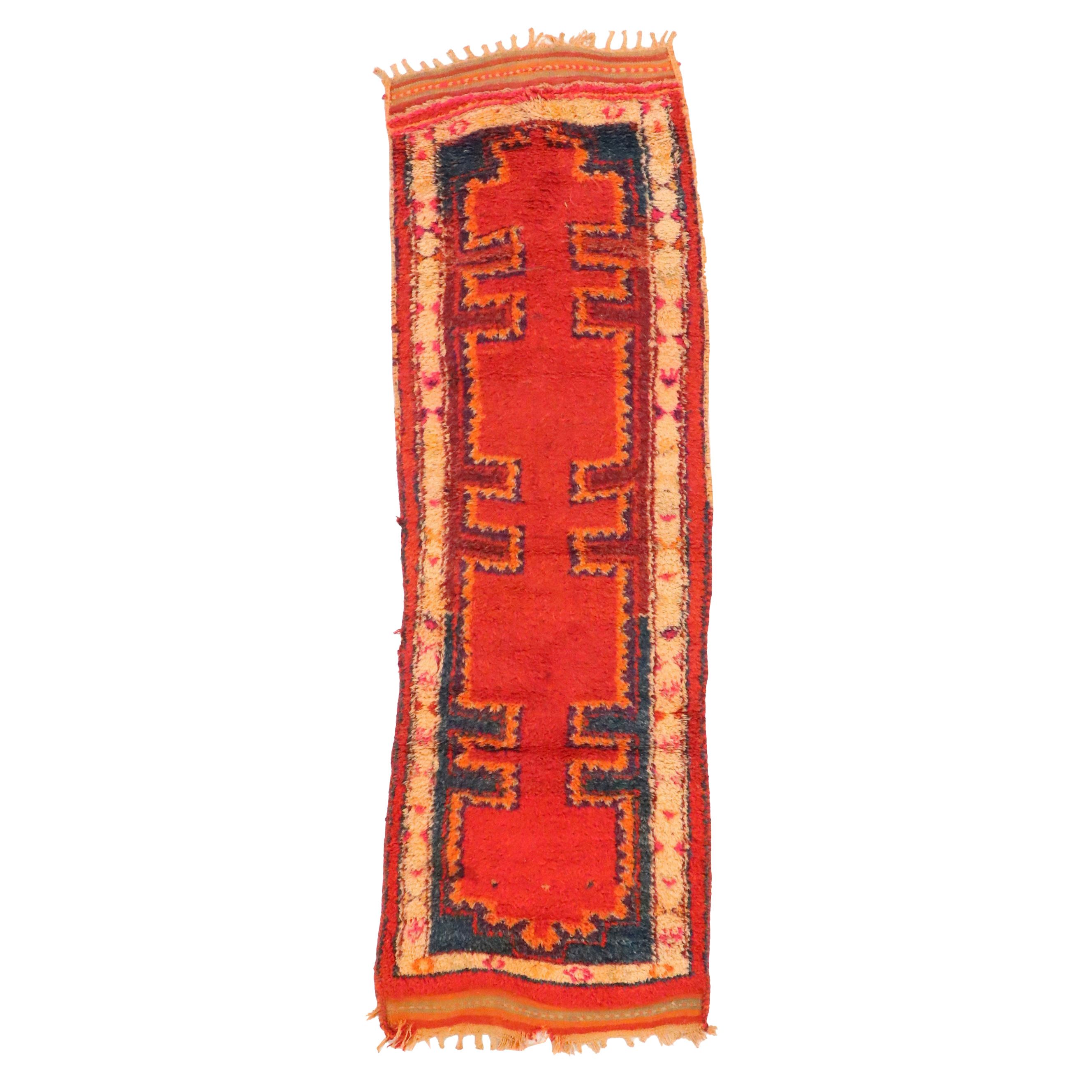 3'3 x 10'4 Hand-Knotted Moroccan Berber Long Rug