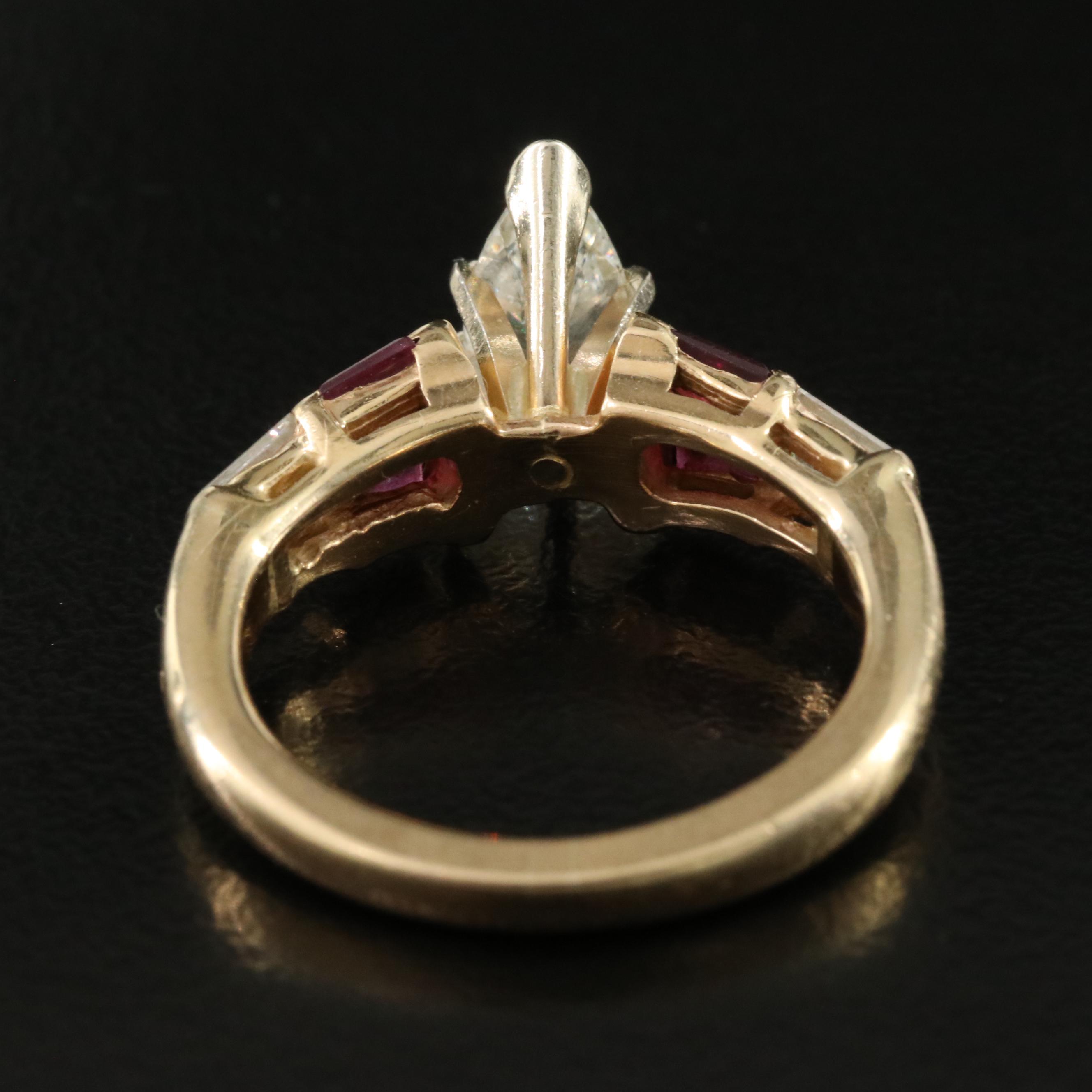 14K Diamond and Ruby Ring