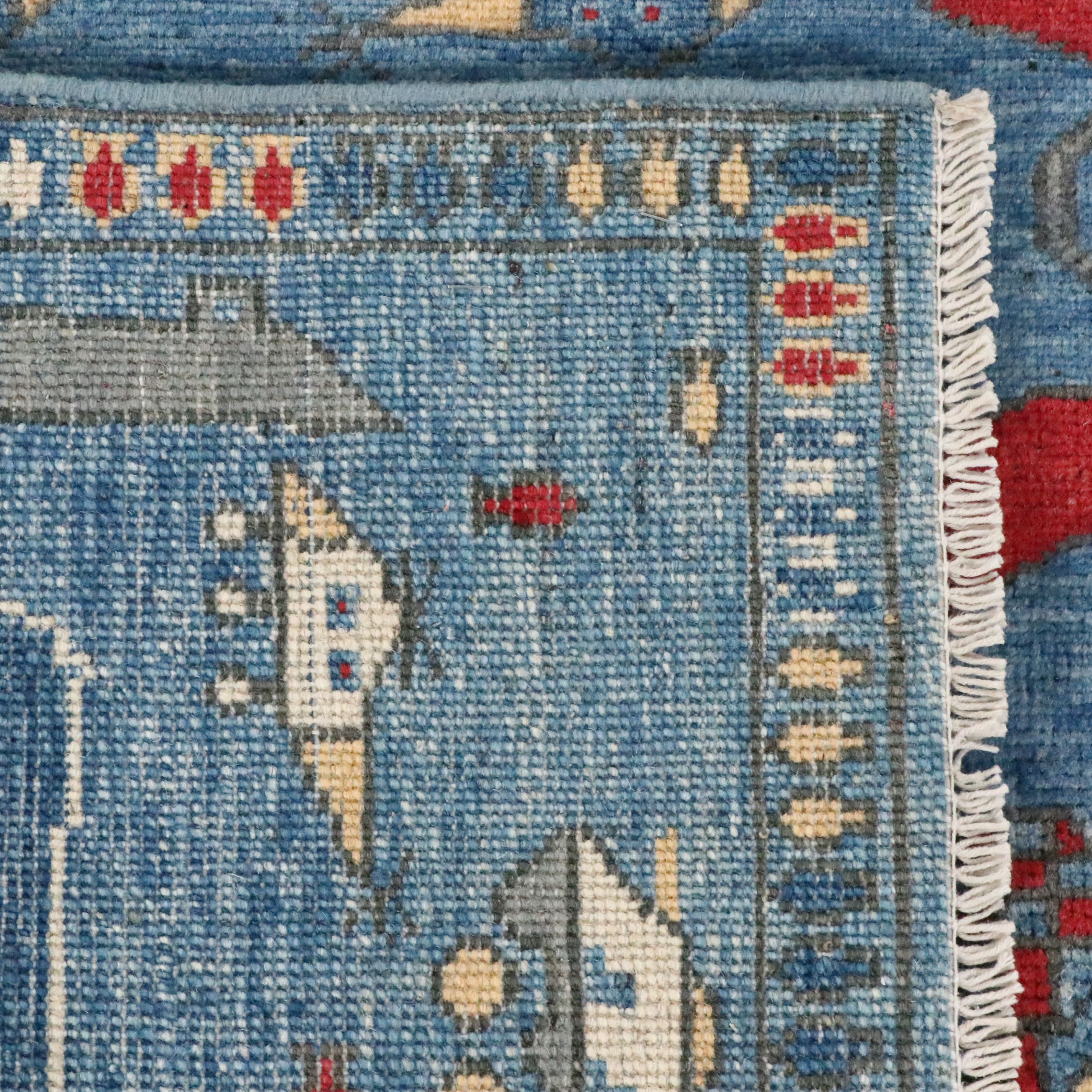 2'10 x 9' Hand-Knotted Pakistani Pictorial War Carpet Runner