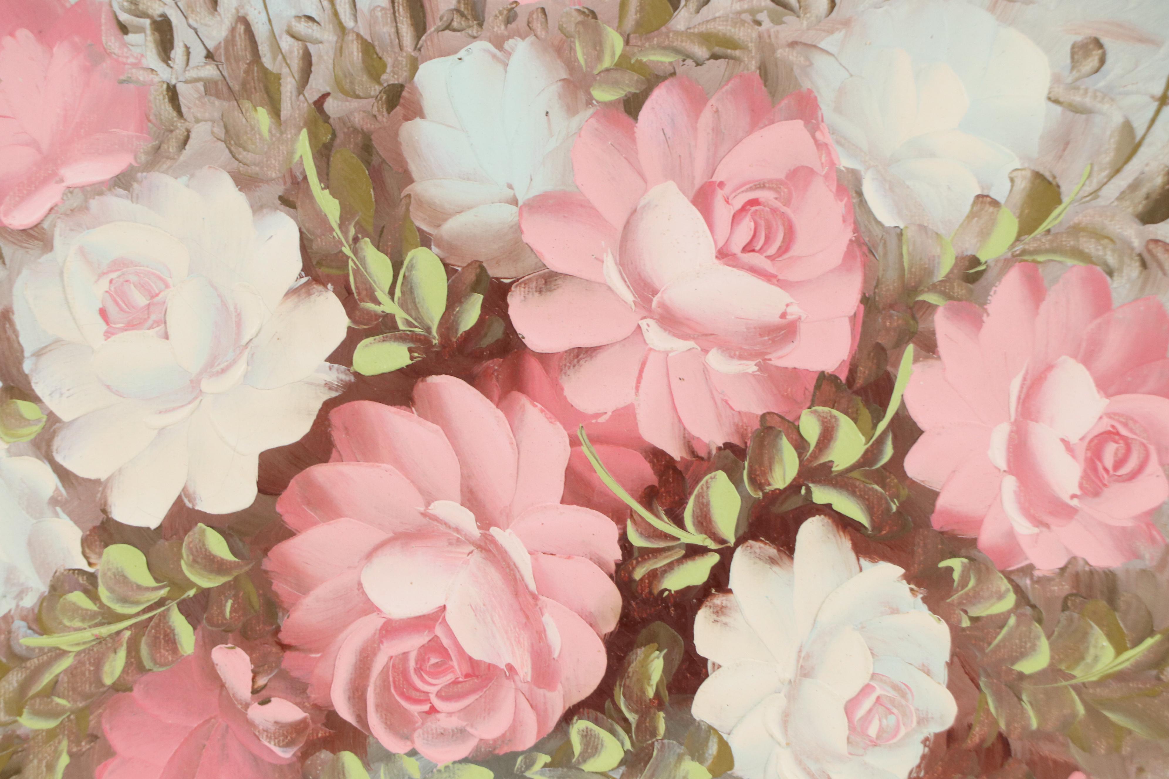 Robert Cox Rose Arrangement Still Life Oil Painting, 1991