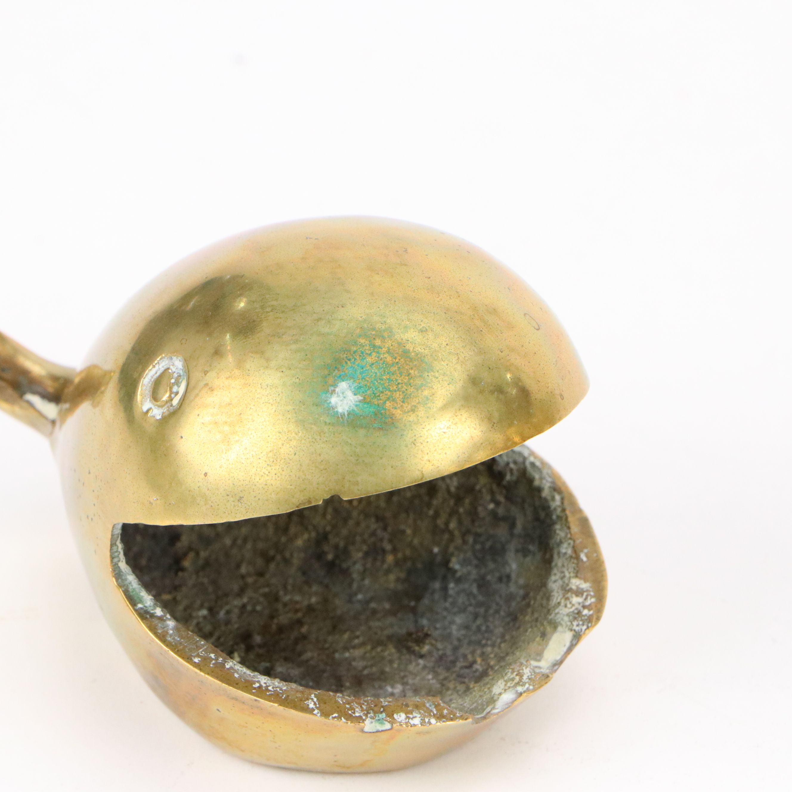 Mid Century Modern Brass Whale Ashtrays