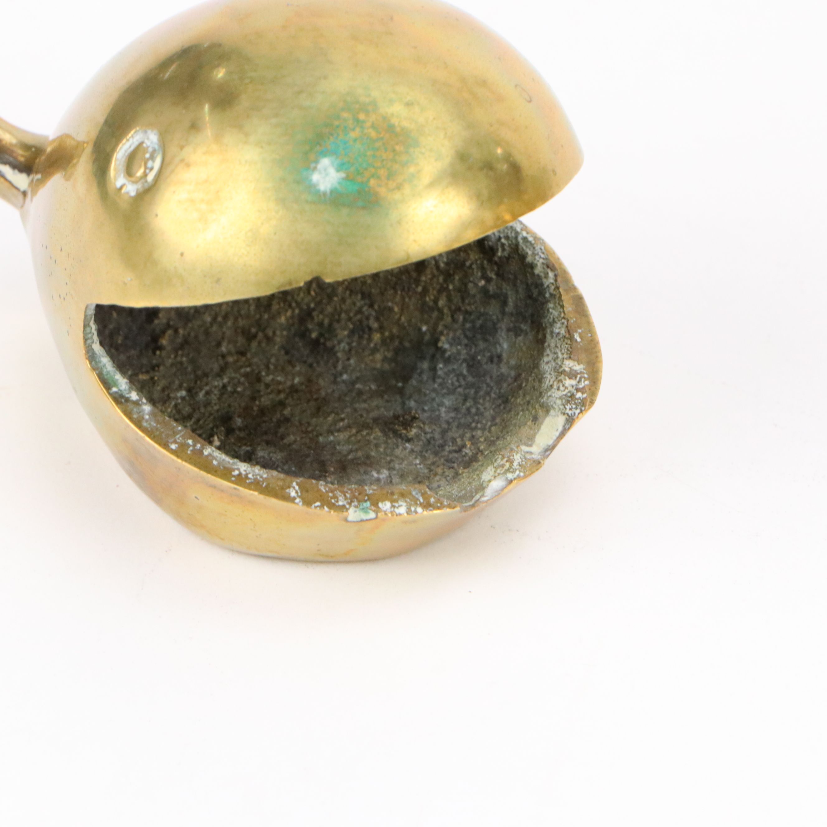 Mid Century Modern Brass Whale Ashtrays