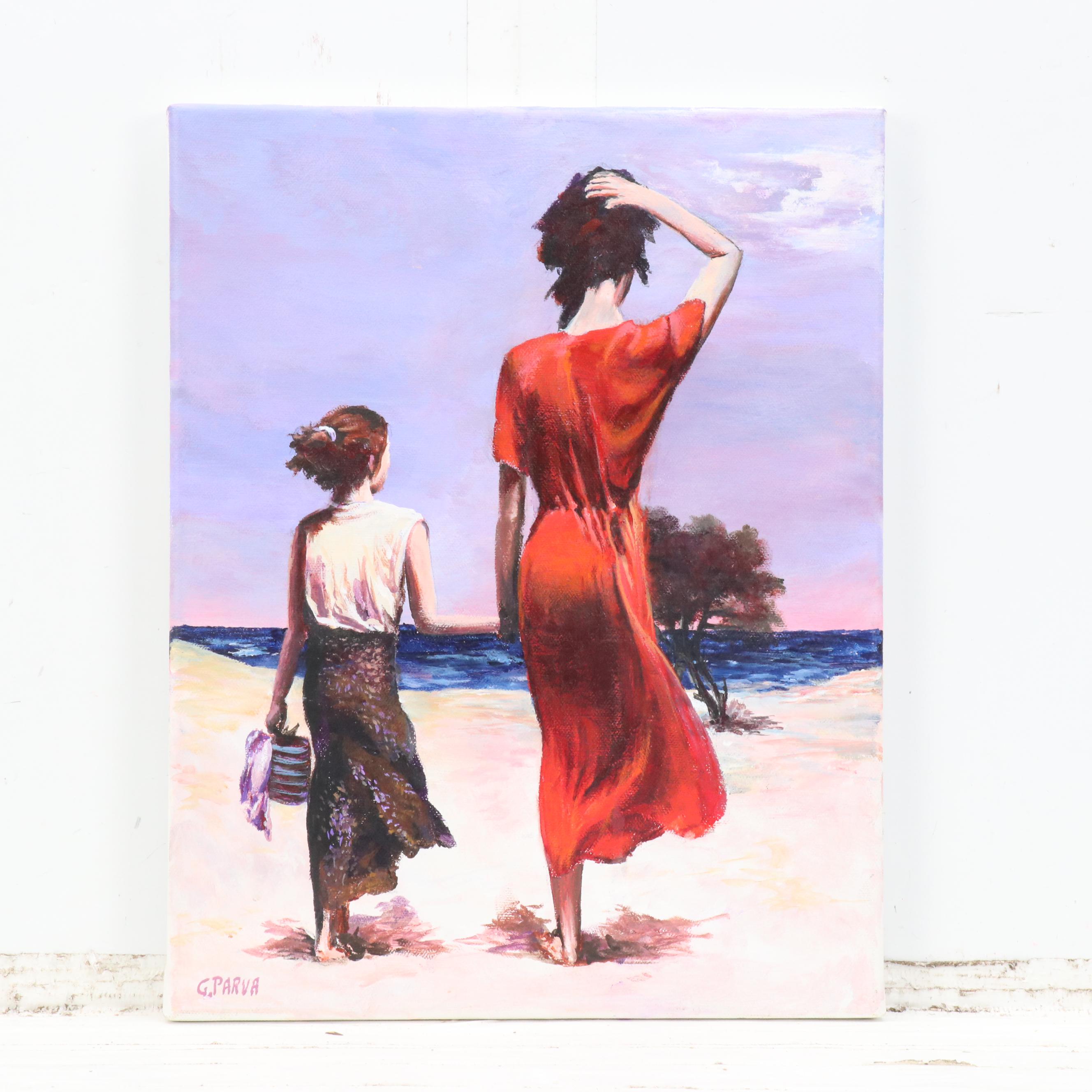 G. Parva Figurative Acrylic Paintings, 21st Century