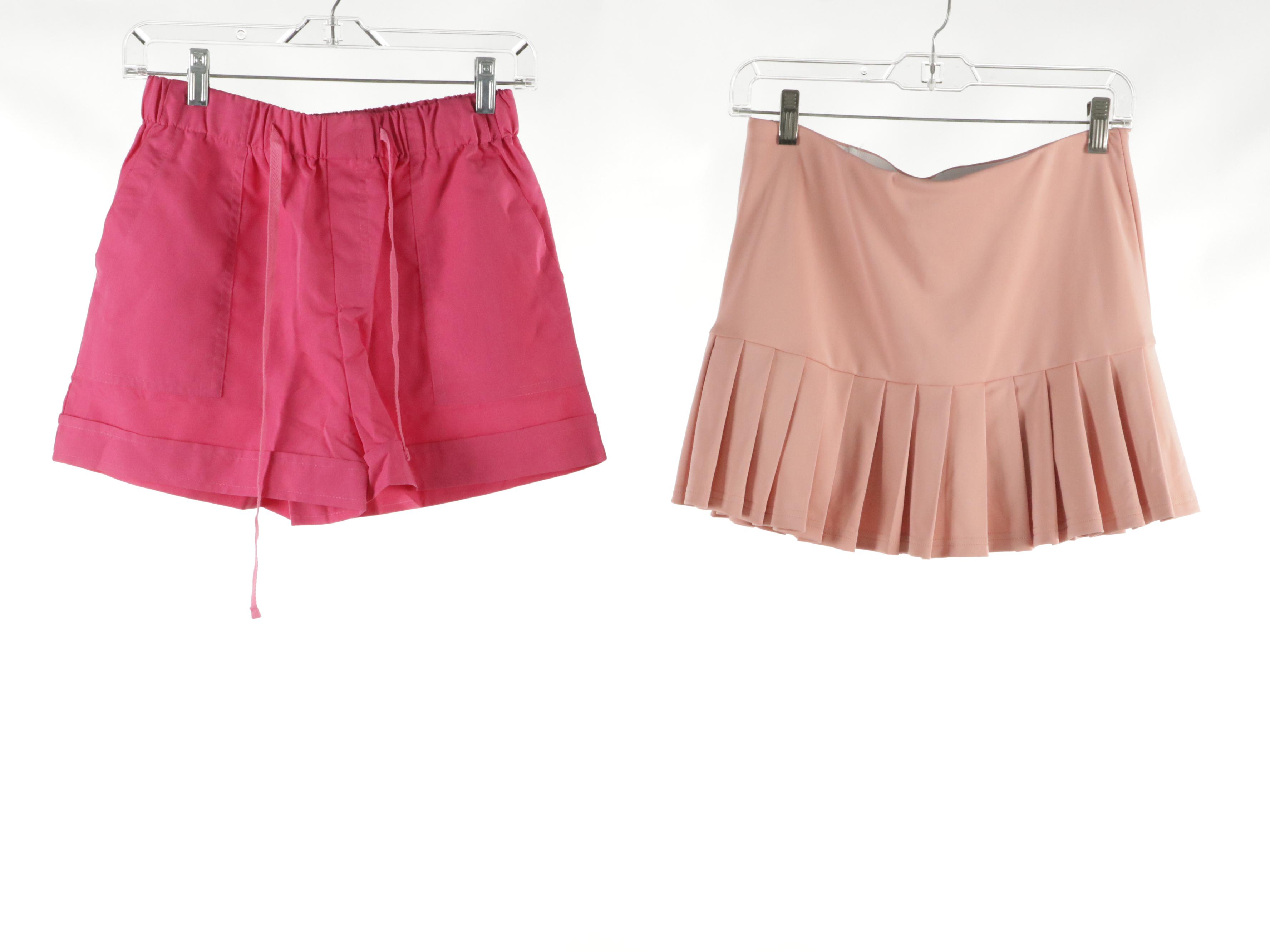 Shorts, Miniskirt, and Skorts in Various Colors, Gingham, and Check