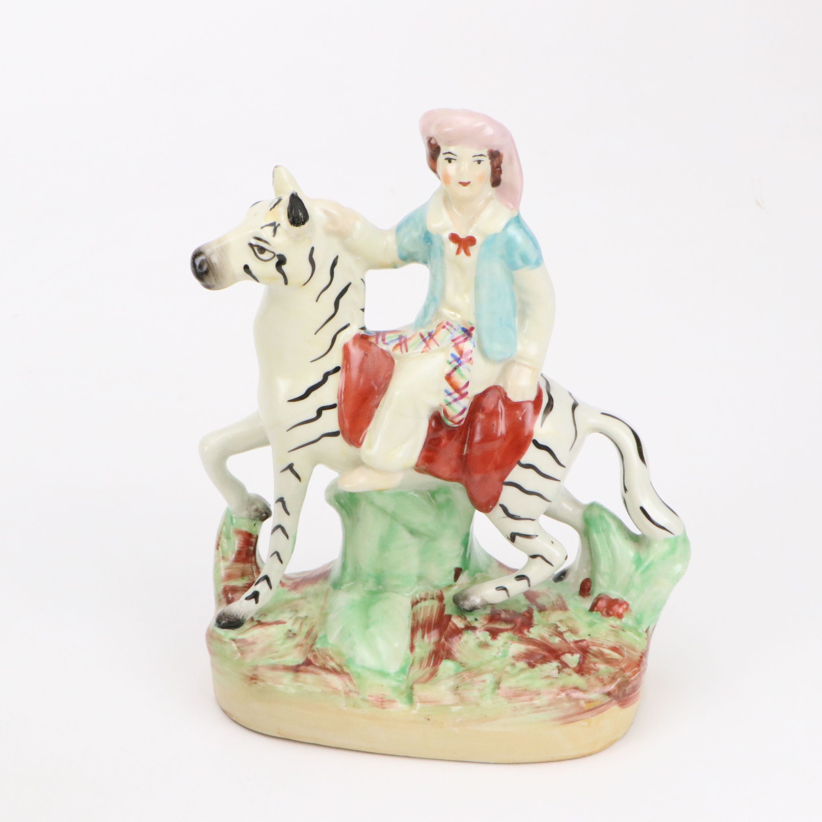 Staffirdshire Style Hand-Painted Zebra Figurines