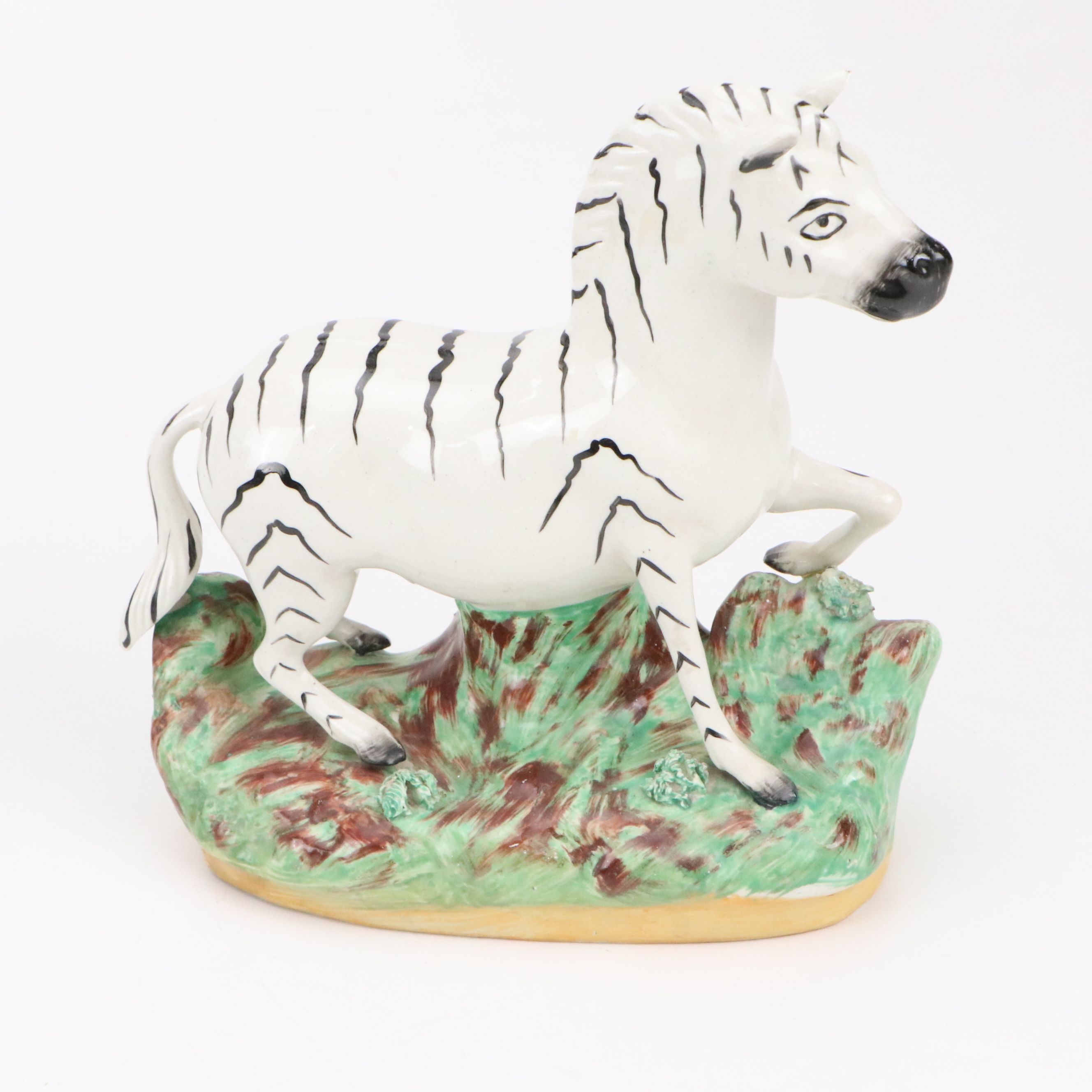 Staffirdshire Style Hand-Painted Zebra Figurines