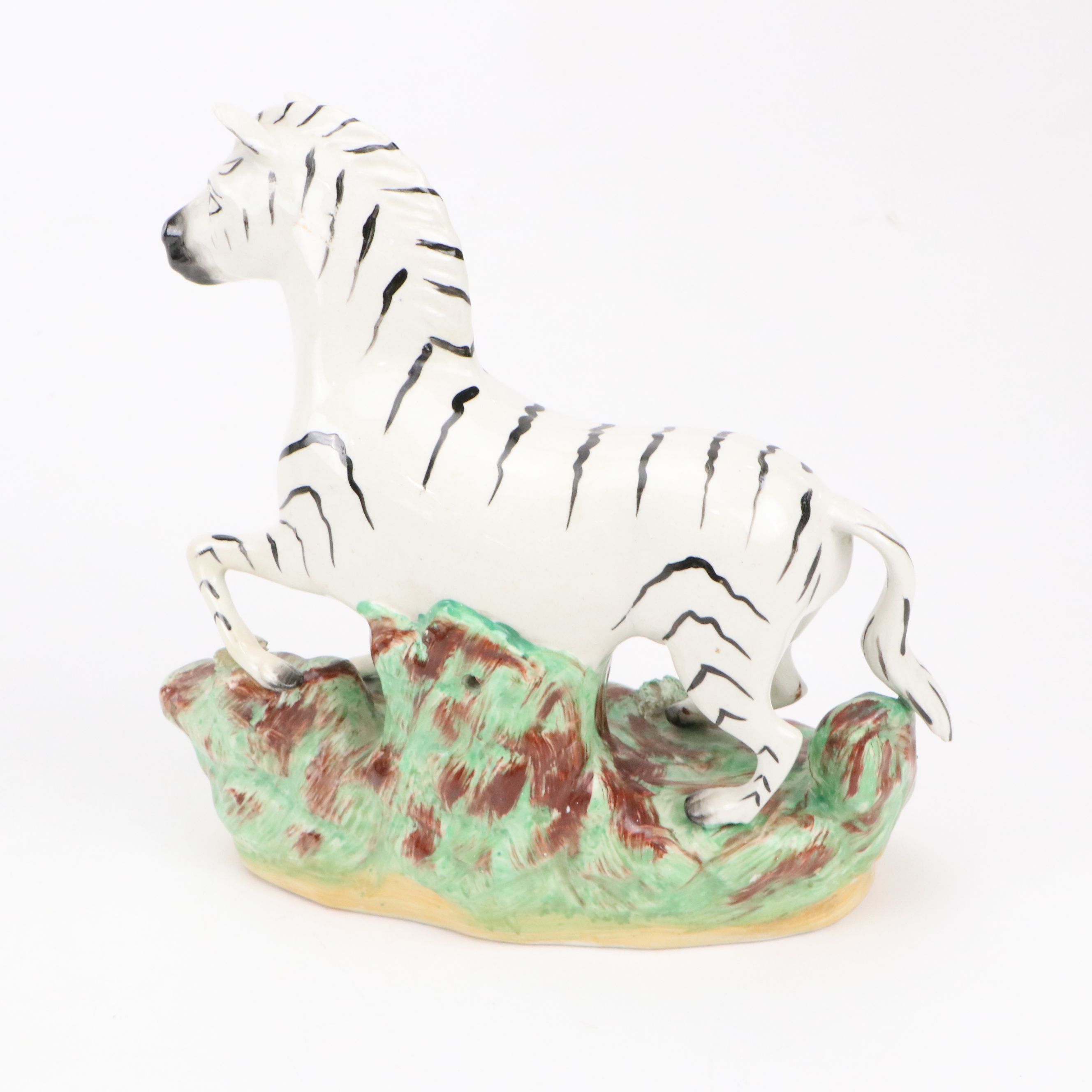 Staffirdshire Style Hand-Painted Zebra Figurines