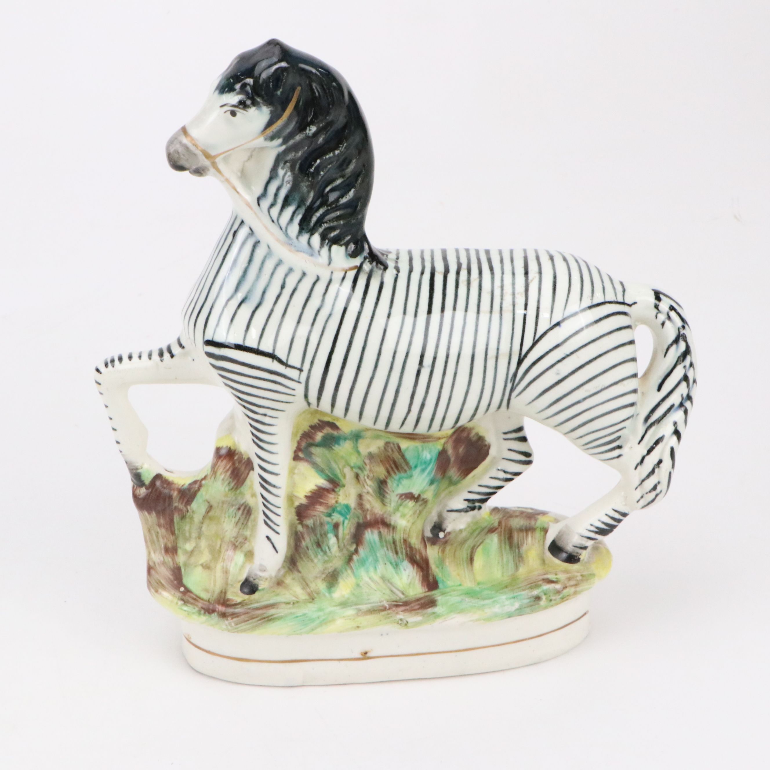 Staffirdshire Style Hand-Painted Zebra Figurines
