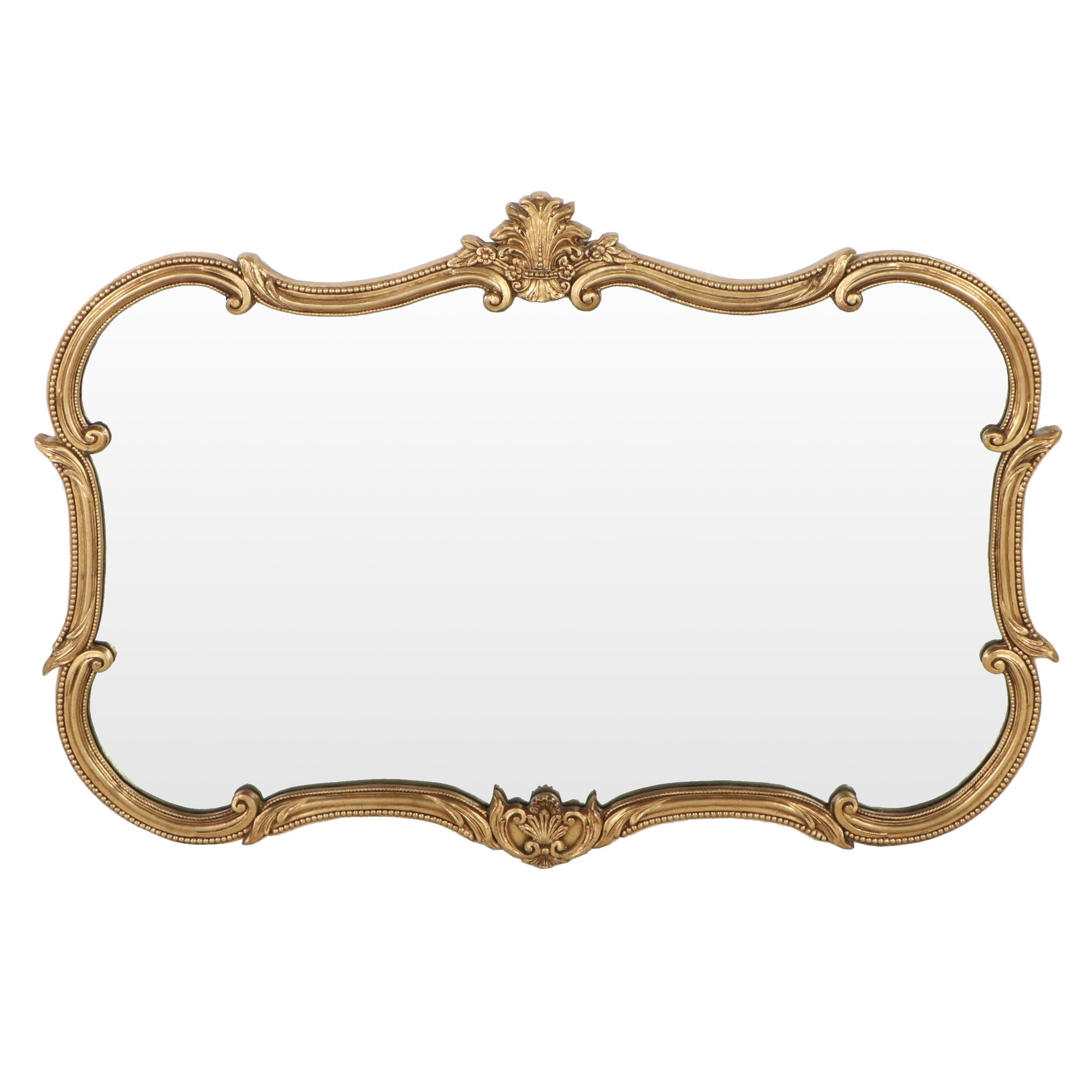 French Style Ornate Gilt Finished Overmantel Wall Mirror