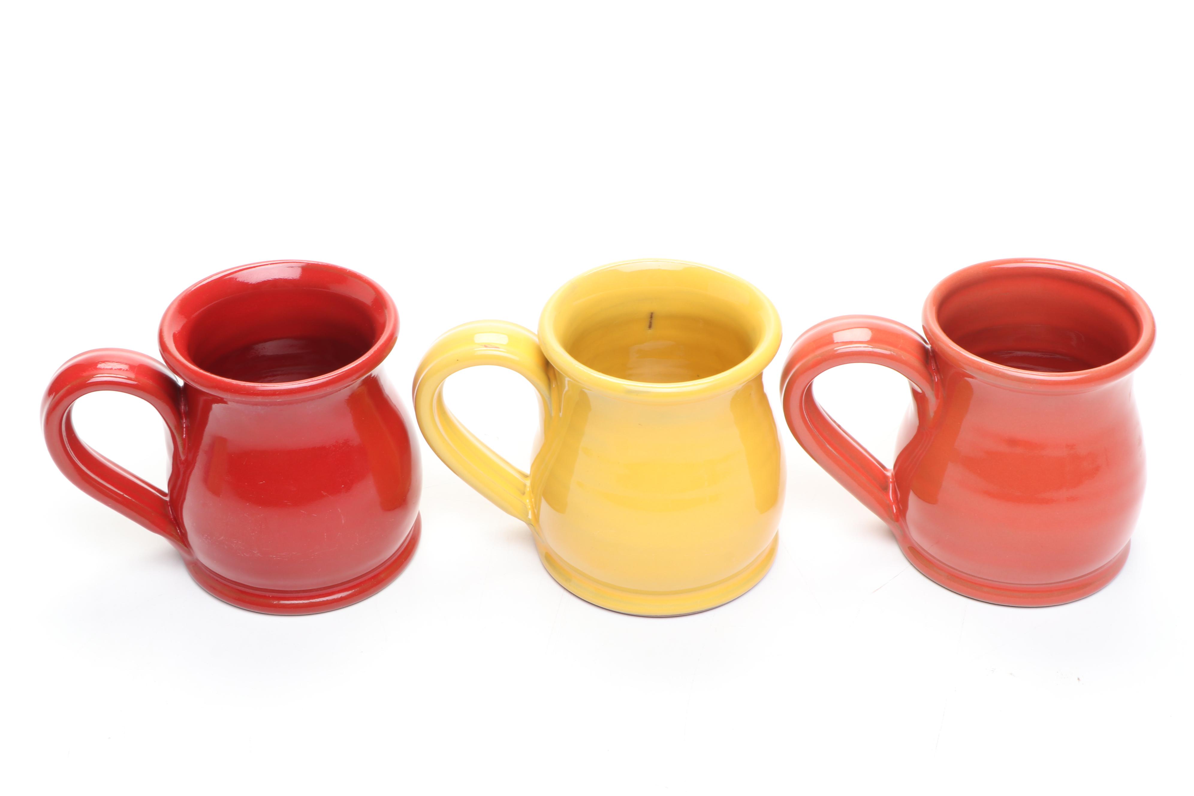 Deneen Pottery Cincinnati Pancake House Ceramic Coffee Mugs