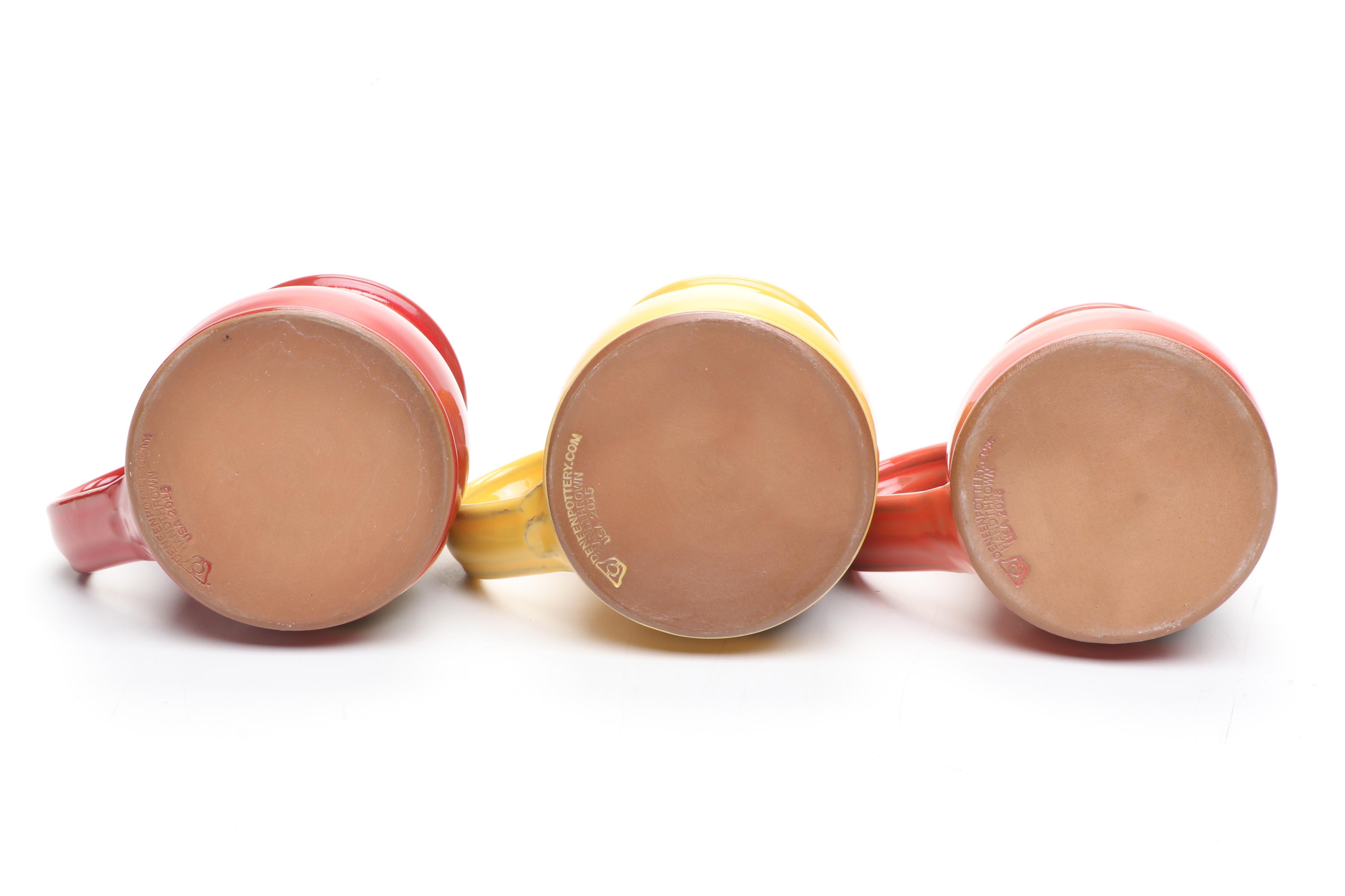 Deneen Pottery Cincinnati Pancake House Ceramic Coffee Mugs