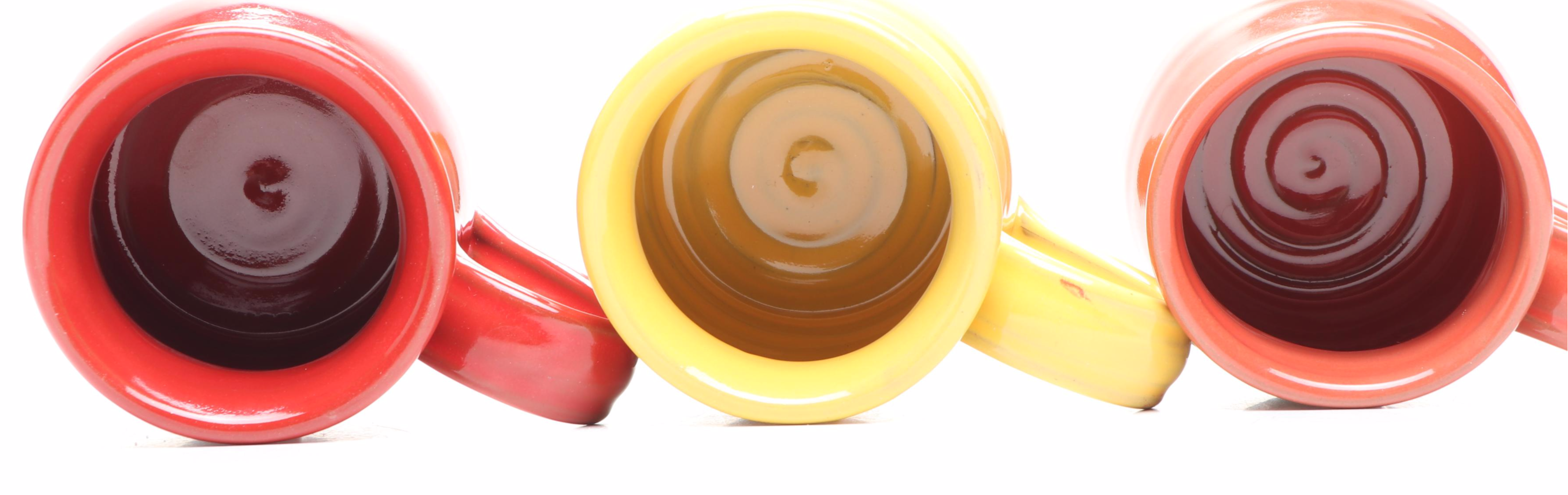 Deneen Pottery Cincinnati Pancake House Ceramic Coffee Mugs