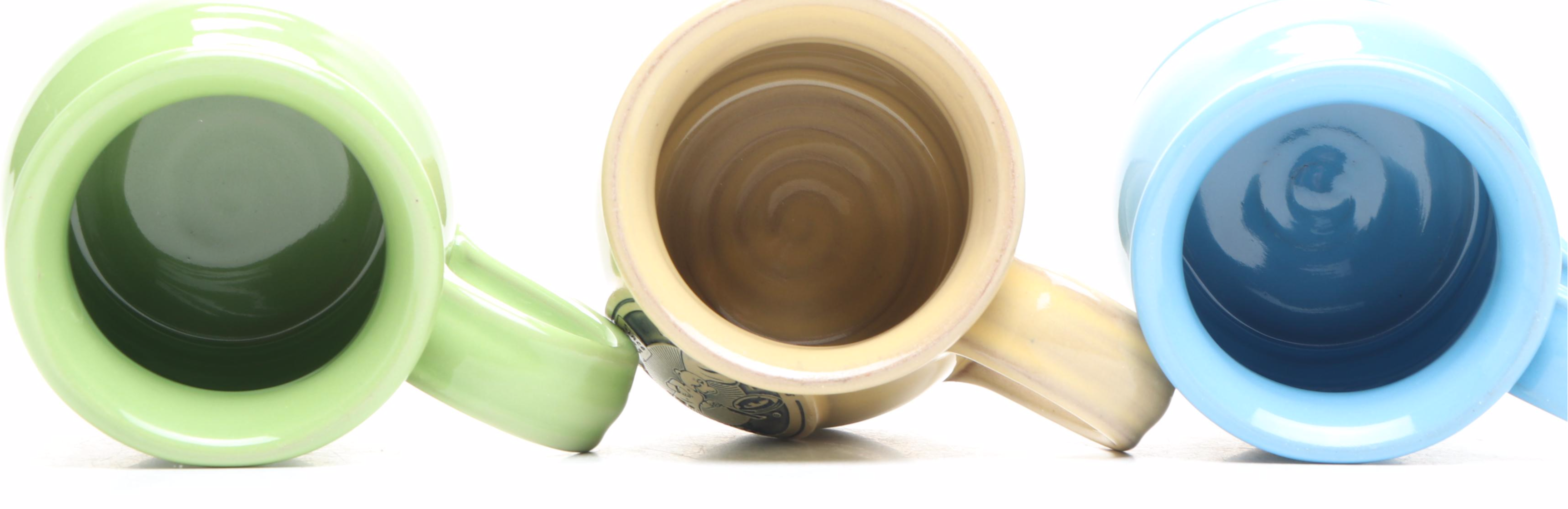 Deneen Pottery Cincinnati Pancake House Ceramic Coffee Mugs