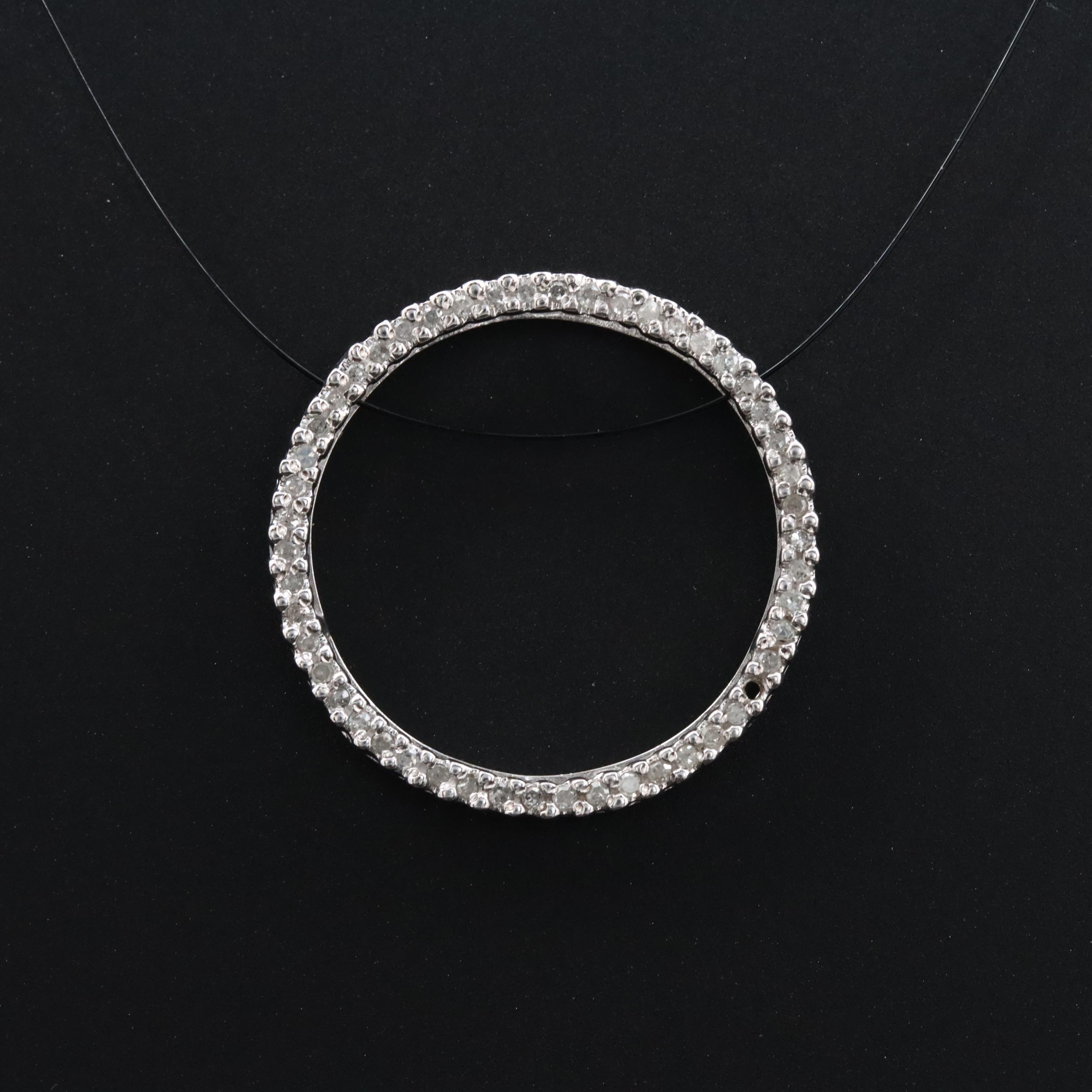 10K 0.26 CTW Diamond Circle Pendant