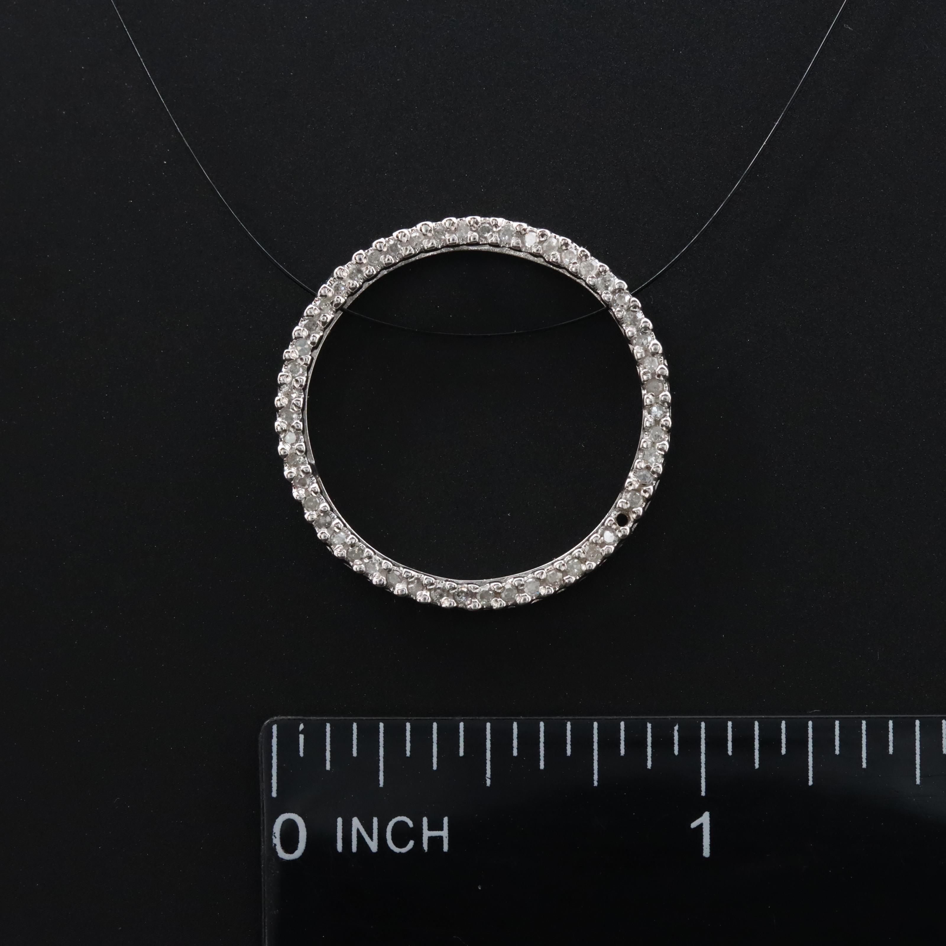 10K 0.26 CTW Diamond Circle Pendant