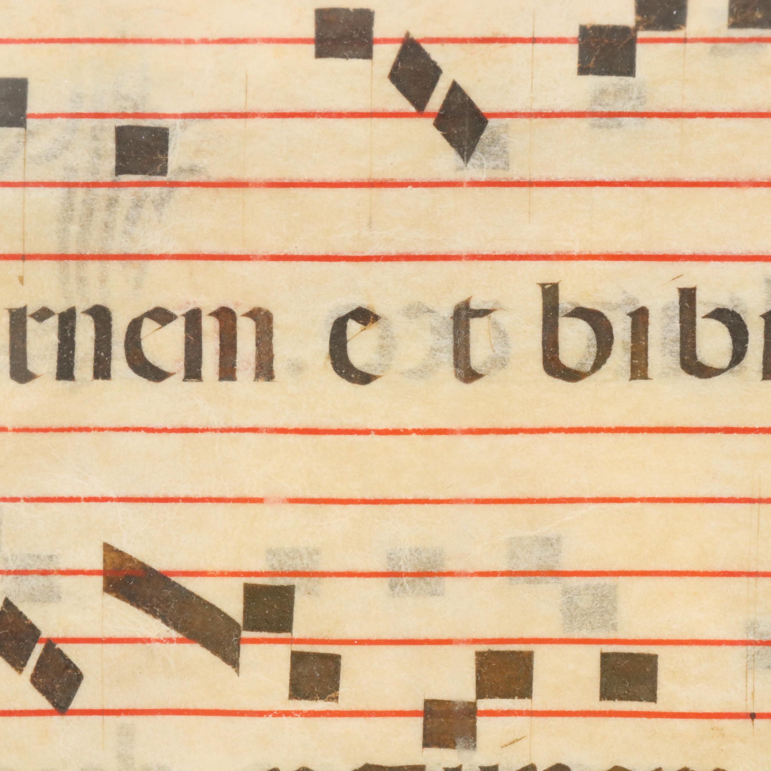 Illuminated Spanish Antiphonal Leaf on Vellum, Circa Mid-16th Century