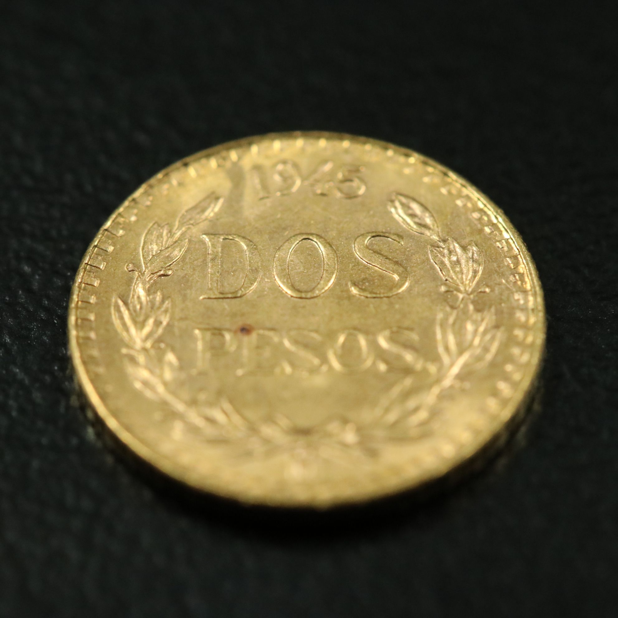 1945 Mexican Dos Pesos Gold Coin Re-strike