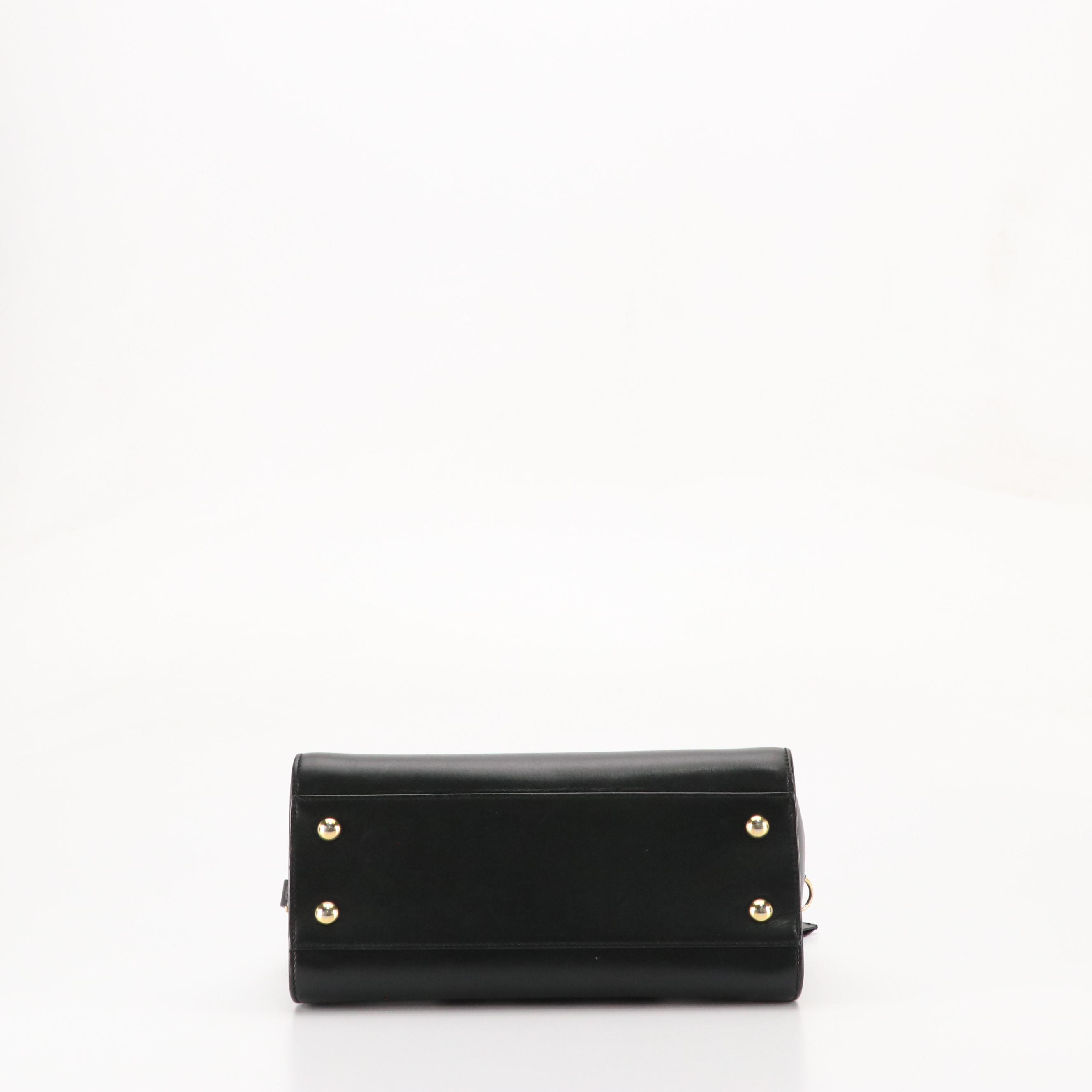 Saint Laurent YSL Sac Cabas Two-Way Bag in Black Calfskin Leather