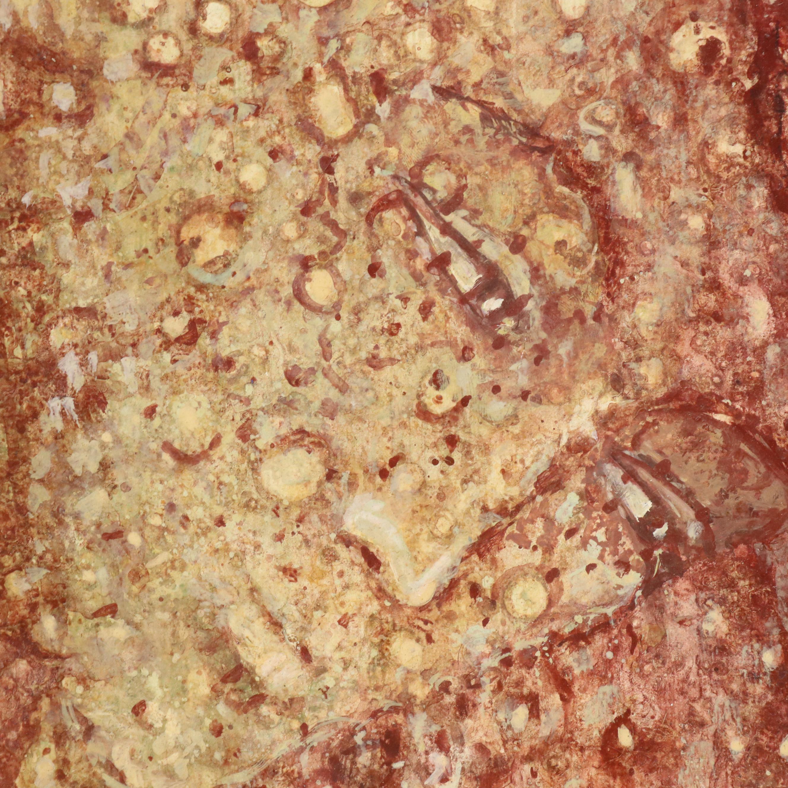 Surrealist Style Acrylic Painting of Couple "Togetherness," 1966