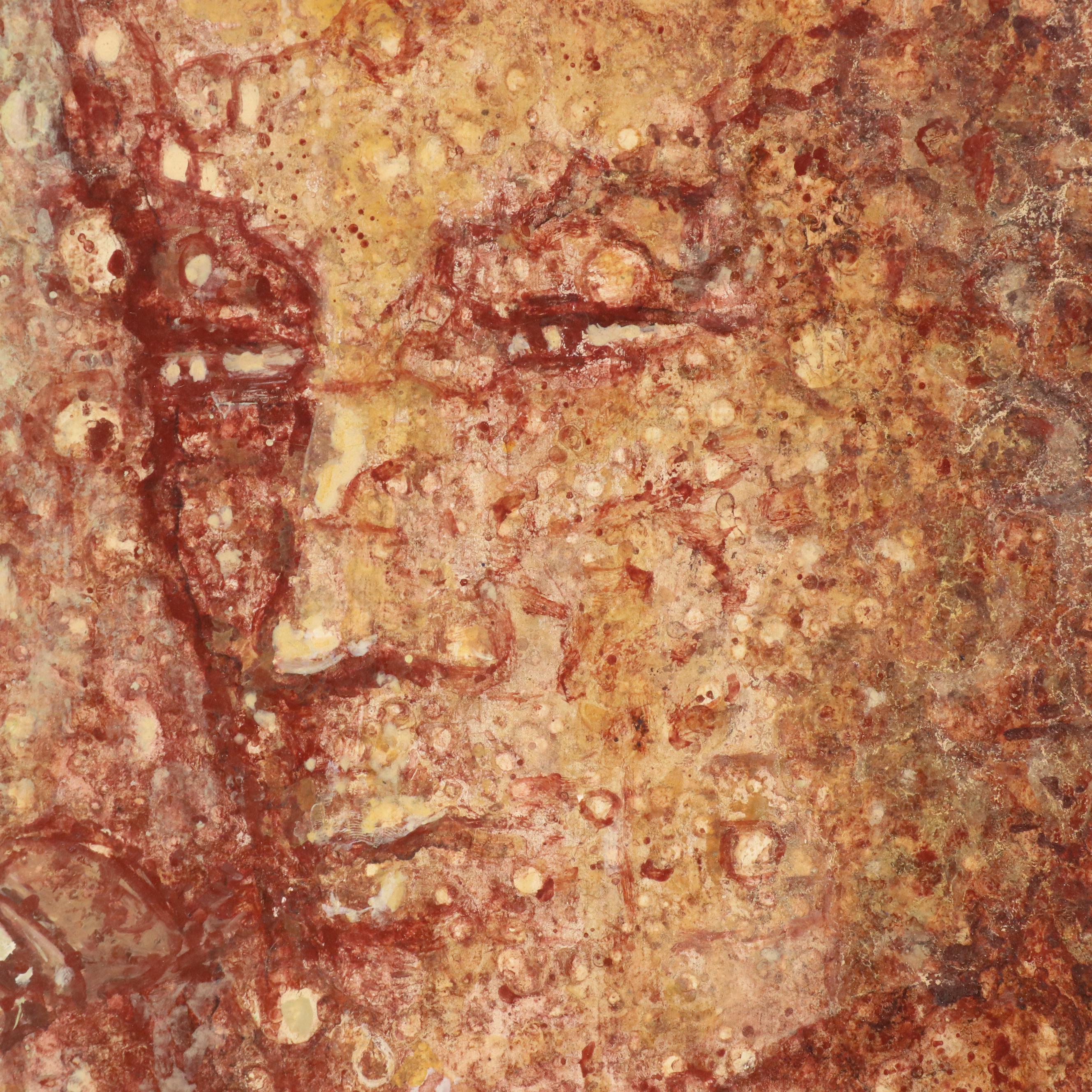 Surrealist Style Acrylic Painting of Couple "Togetherness," 1966