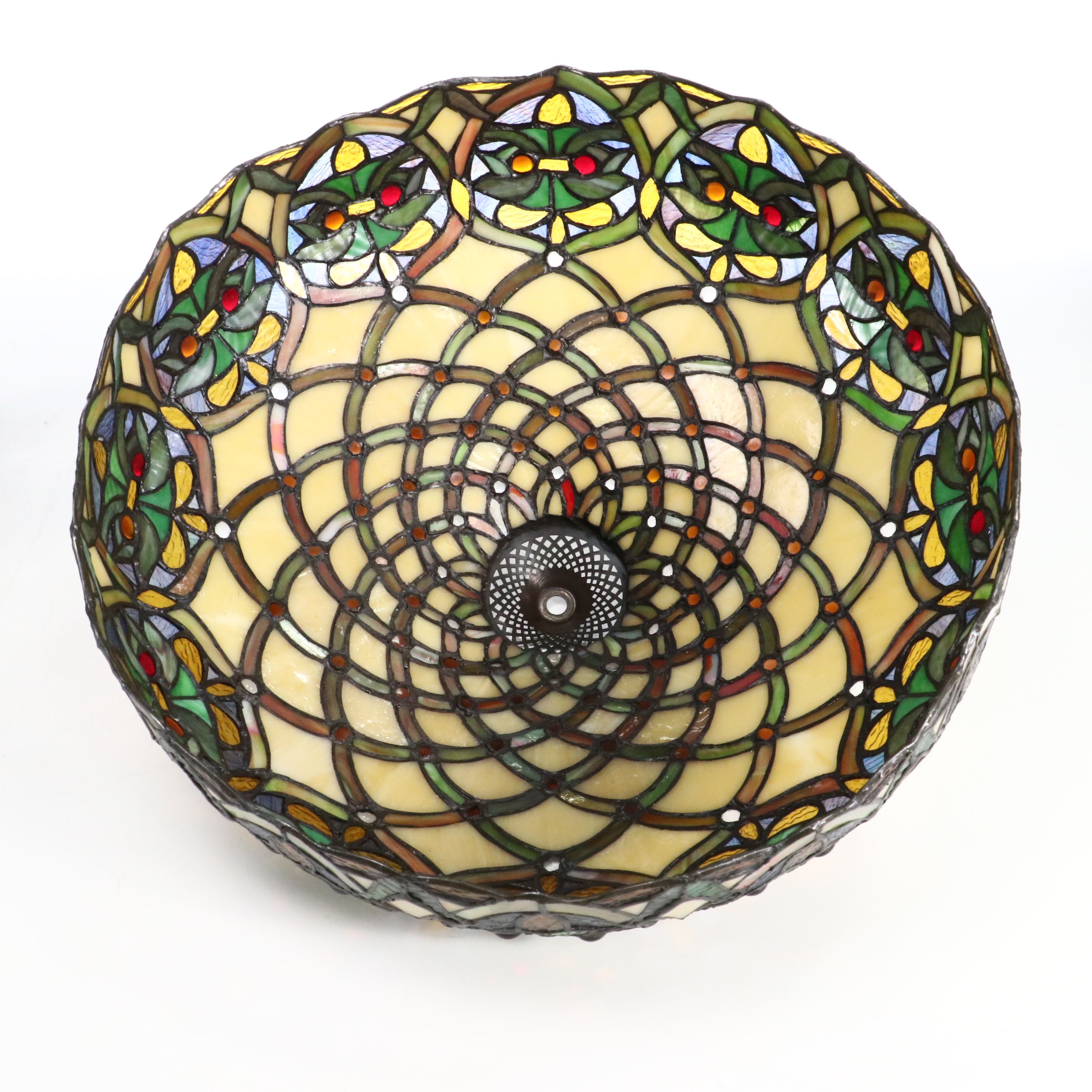 Victorian Style Bronzed Metal and Slag Glass Table Lamp, 21st Century