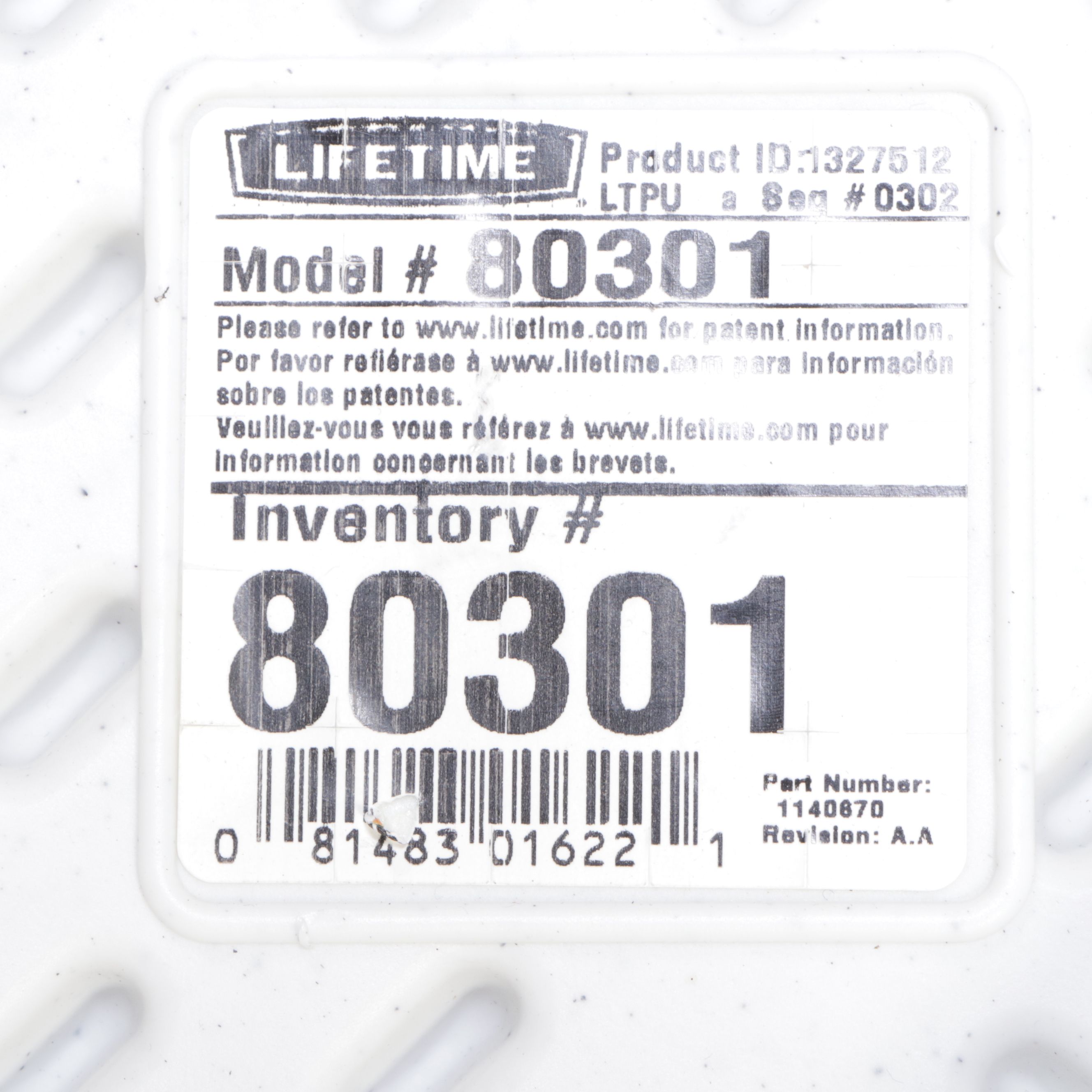 Lifetime Round Folding Plastic  Table with Six Folding Chairs