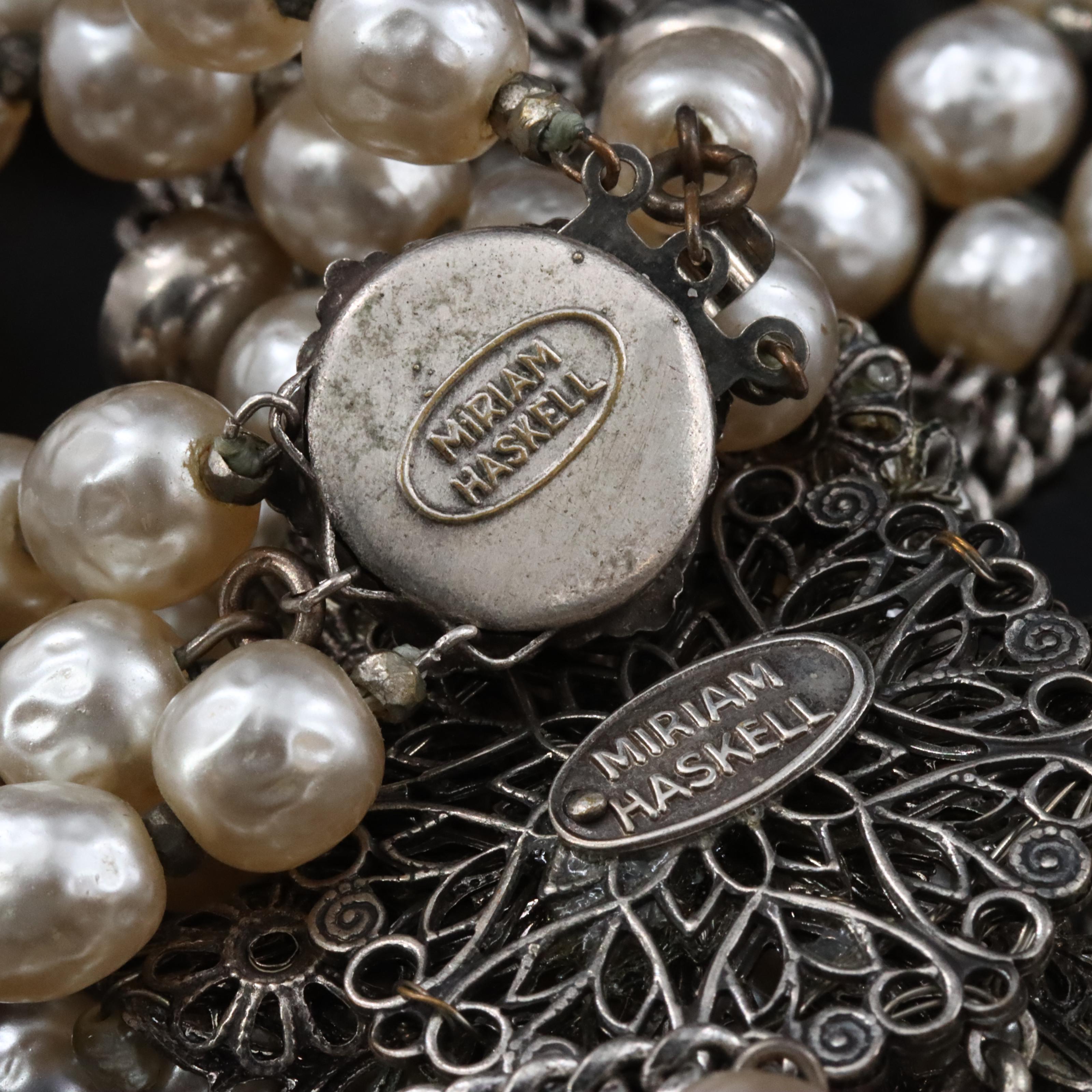 Vintage Miriam Haskell Faux Pearl Necklace