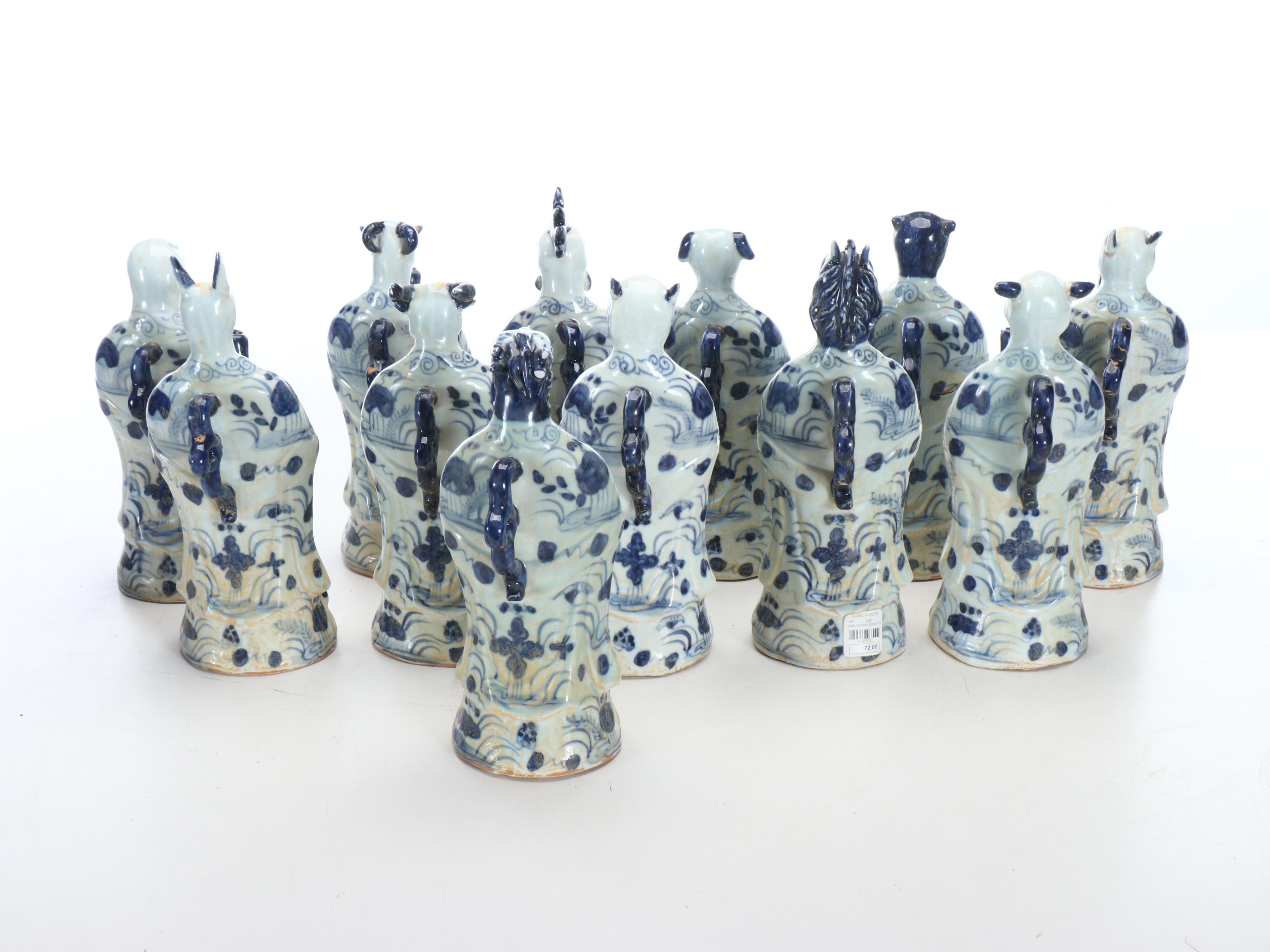 Chinese Zodiac Figures in Blue and White Porcelain with Presentation Box