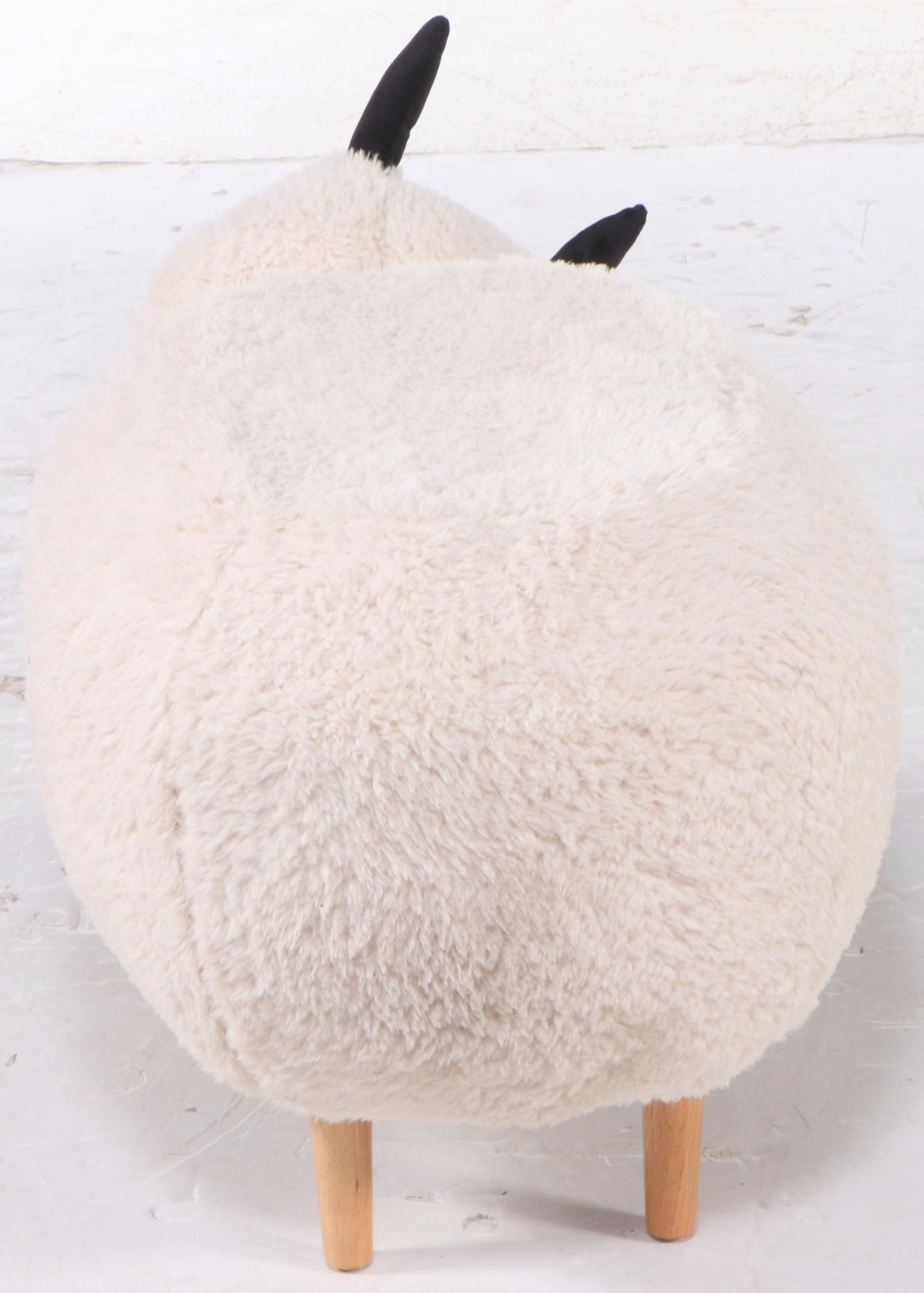 Noble House "Madison Velvet Sheep" Ottoman