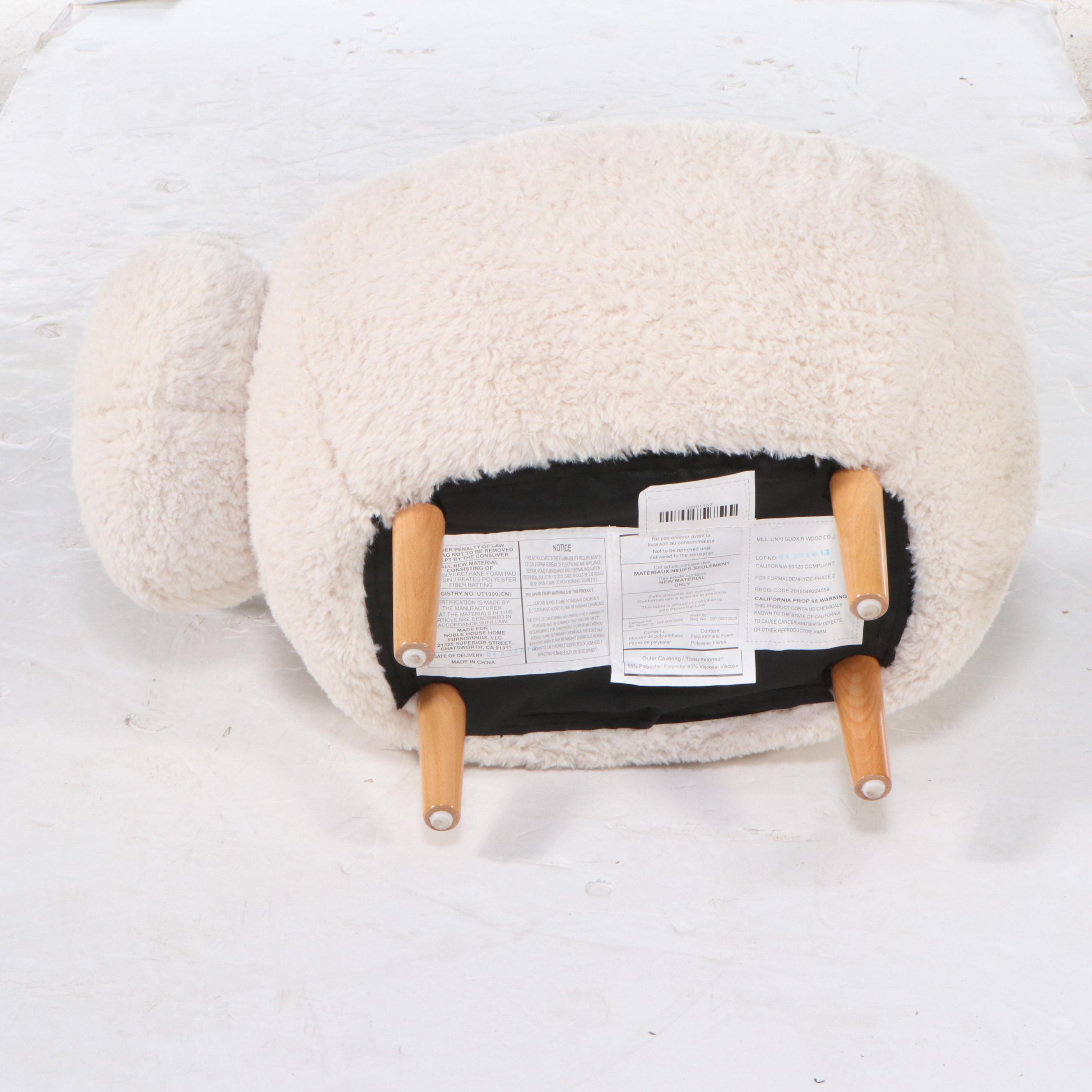 Noble House "Madison Velvet Sheep" Ottoman