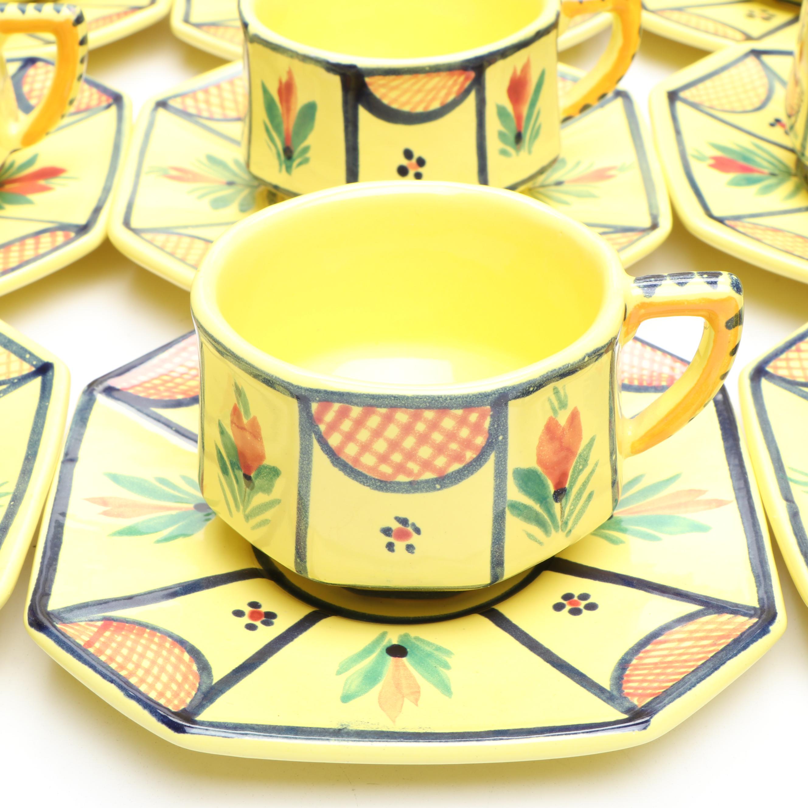 Henriot Quimper French Faience "Soleil Yellow" Dinnerware