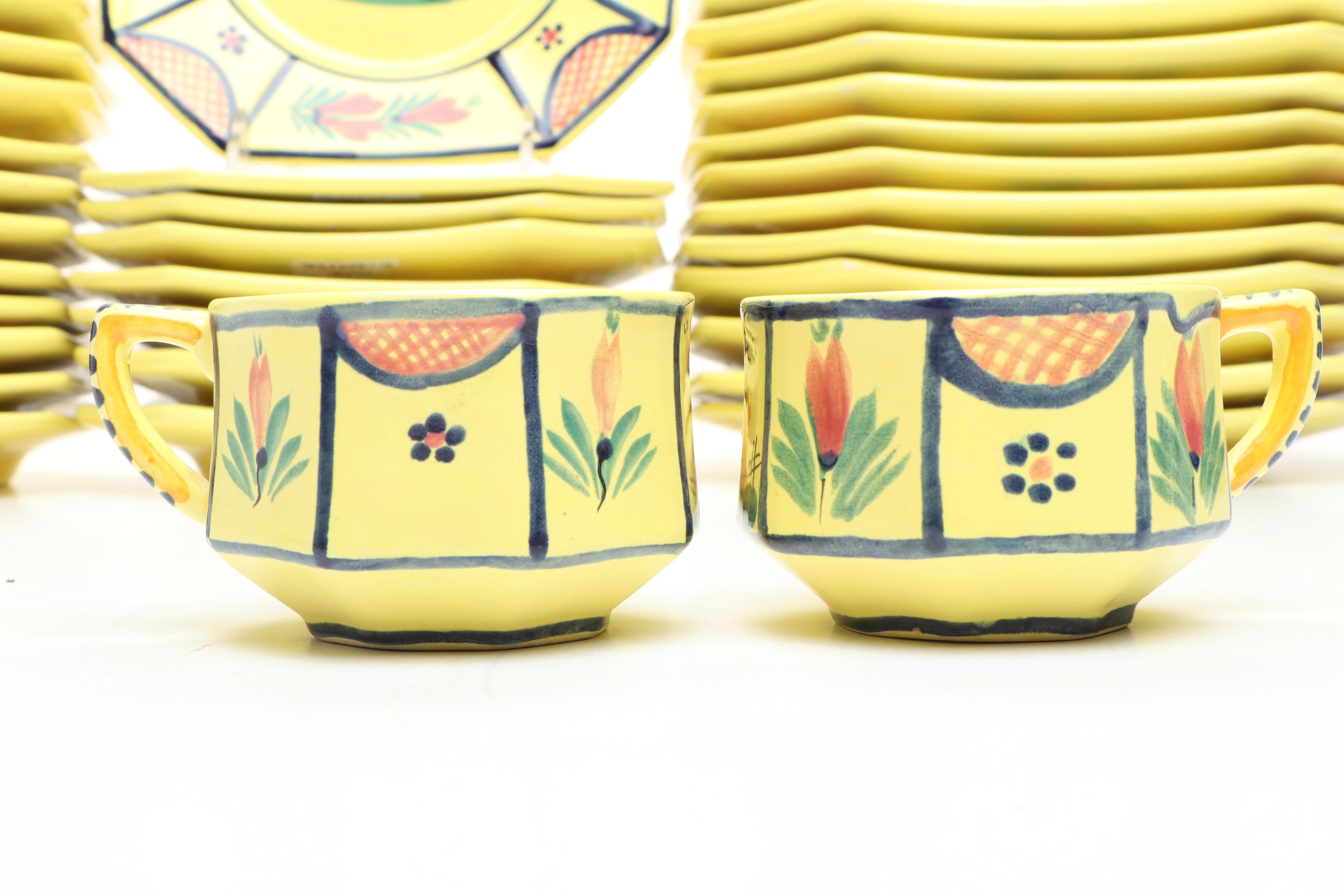 Henriot Quimper French Faience "Soleil Yellow" Dinnerware